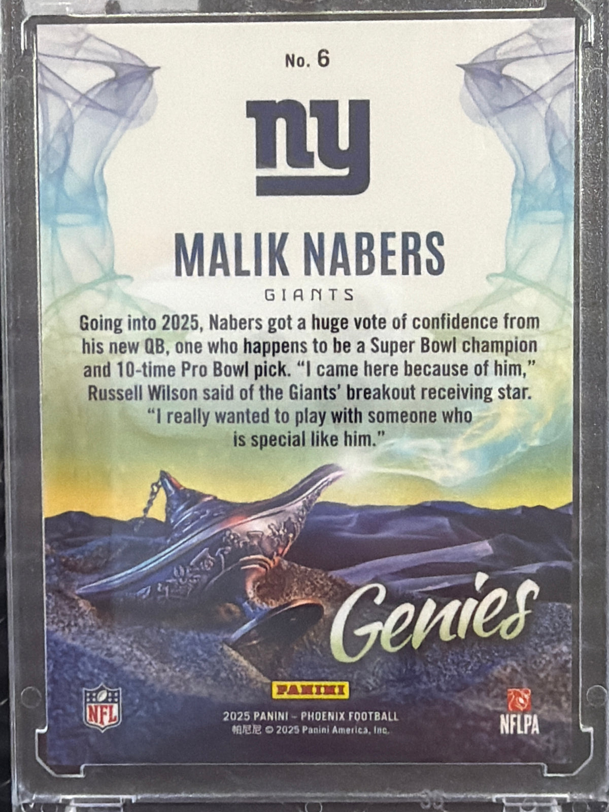 2025 Panini Phoenix Malik Nabers #6 Genies