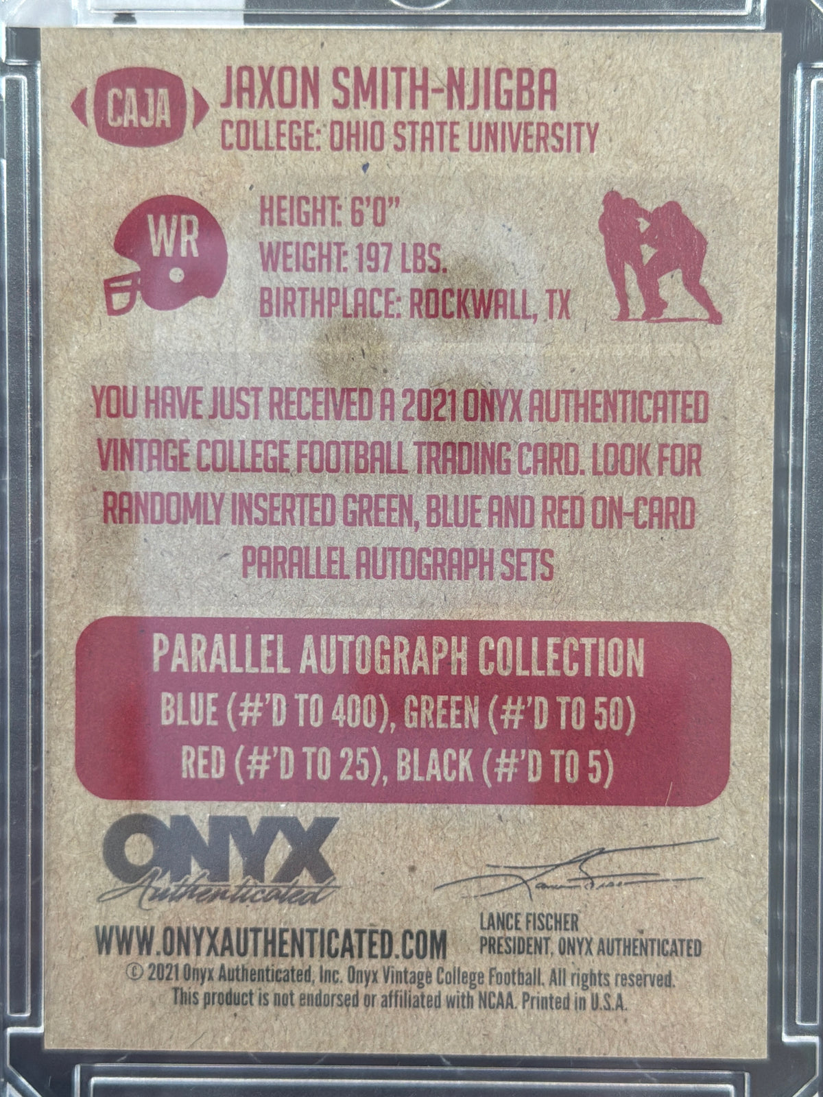 2021 Onyx Vintage College Football Jaxon Smith-Njigba #CAJA RC