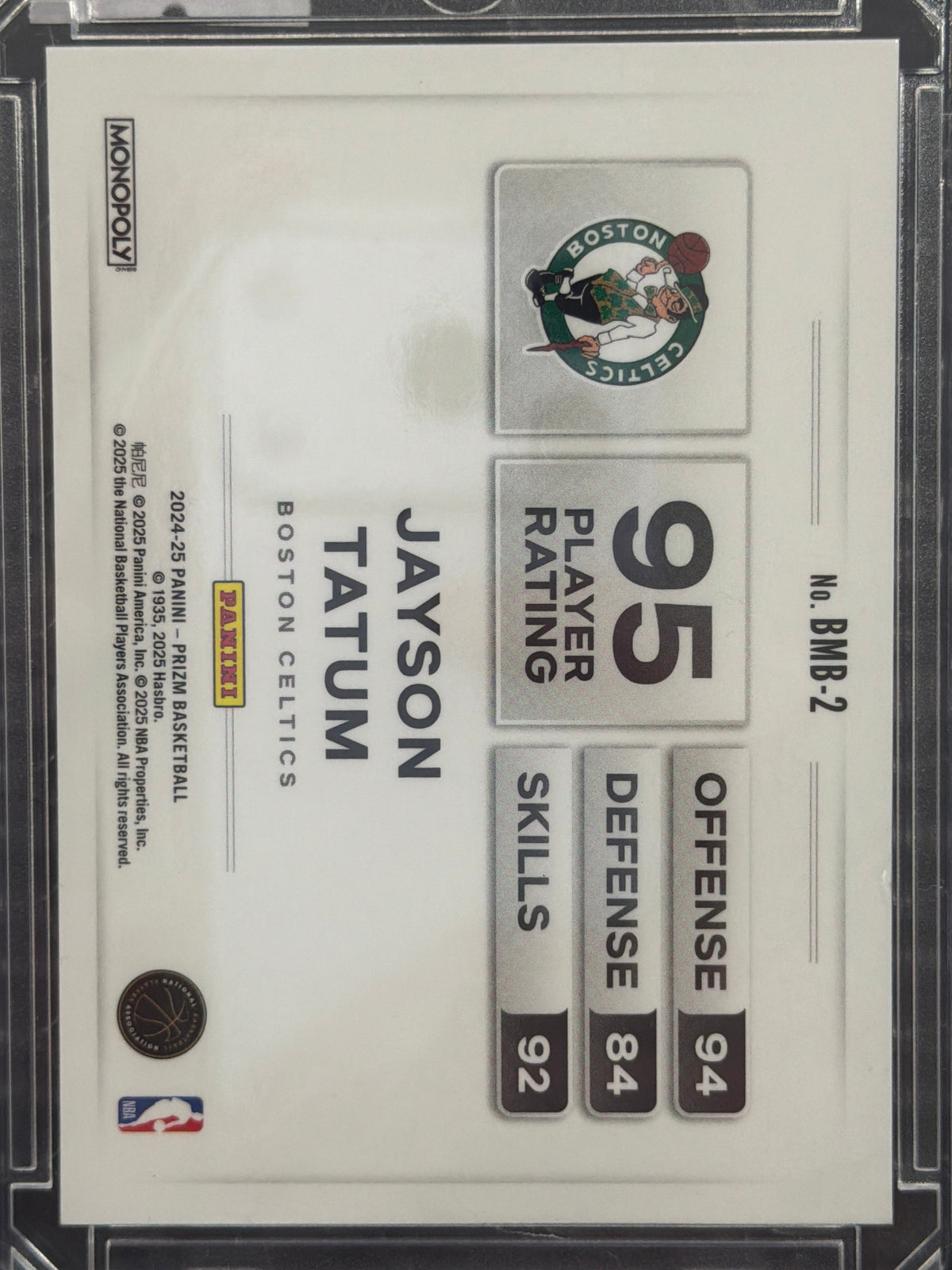 2024 Panini Prizm Monopoly Basketball Jayson Tatum #BMB-2 Black