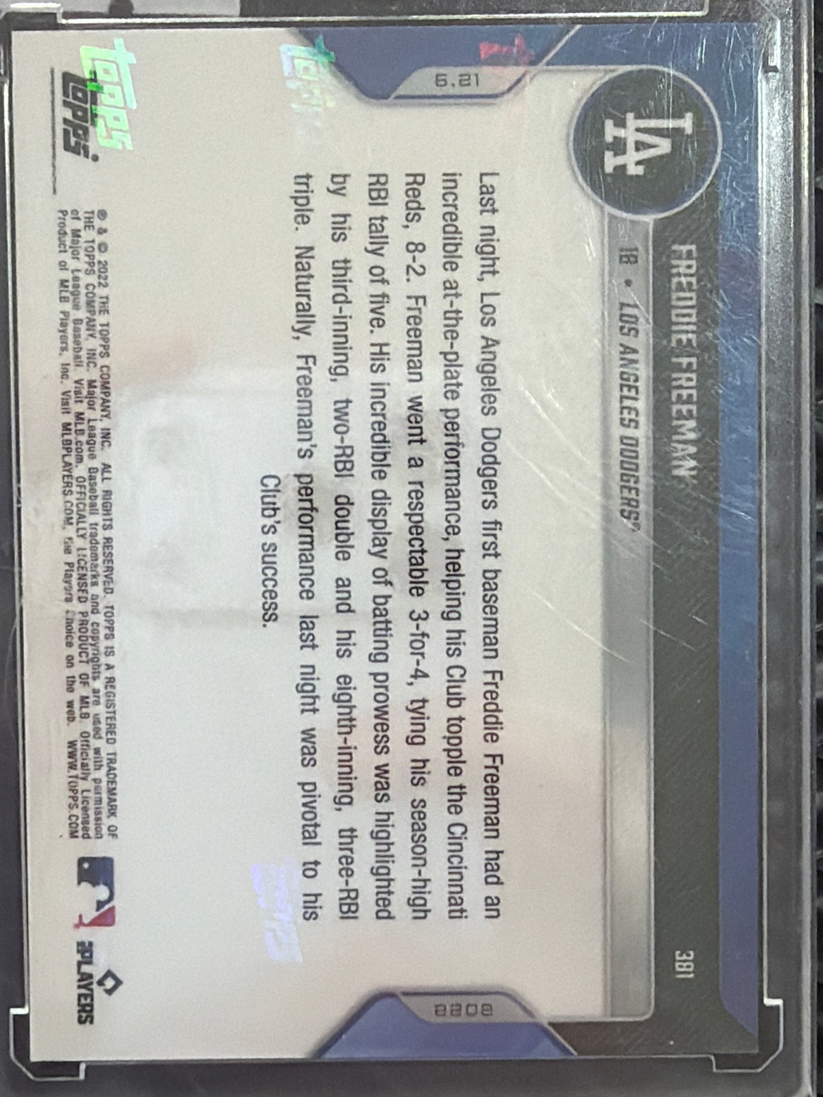 2022 Topps Now Freddie Freeman #381 Purple /25