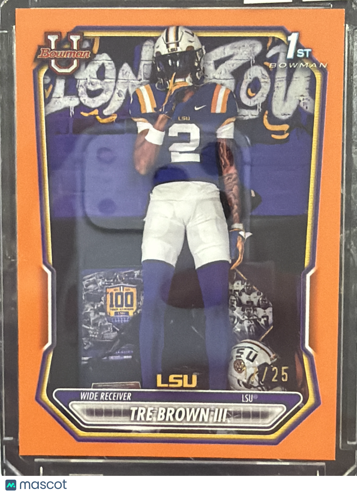 2026 Bowman University Chrome Football Tre Brown III #BPP-124 Orange Refractor