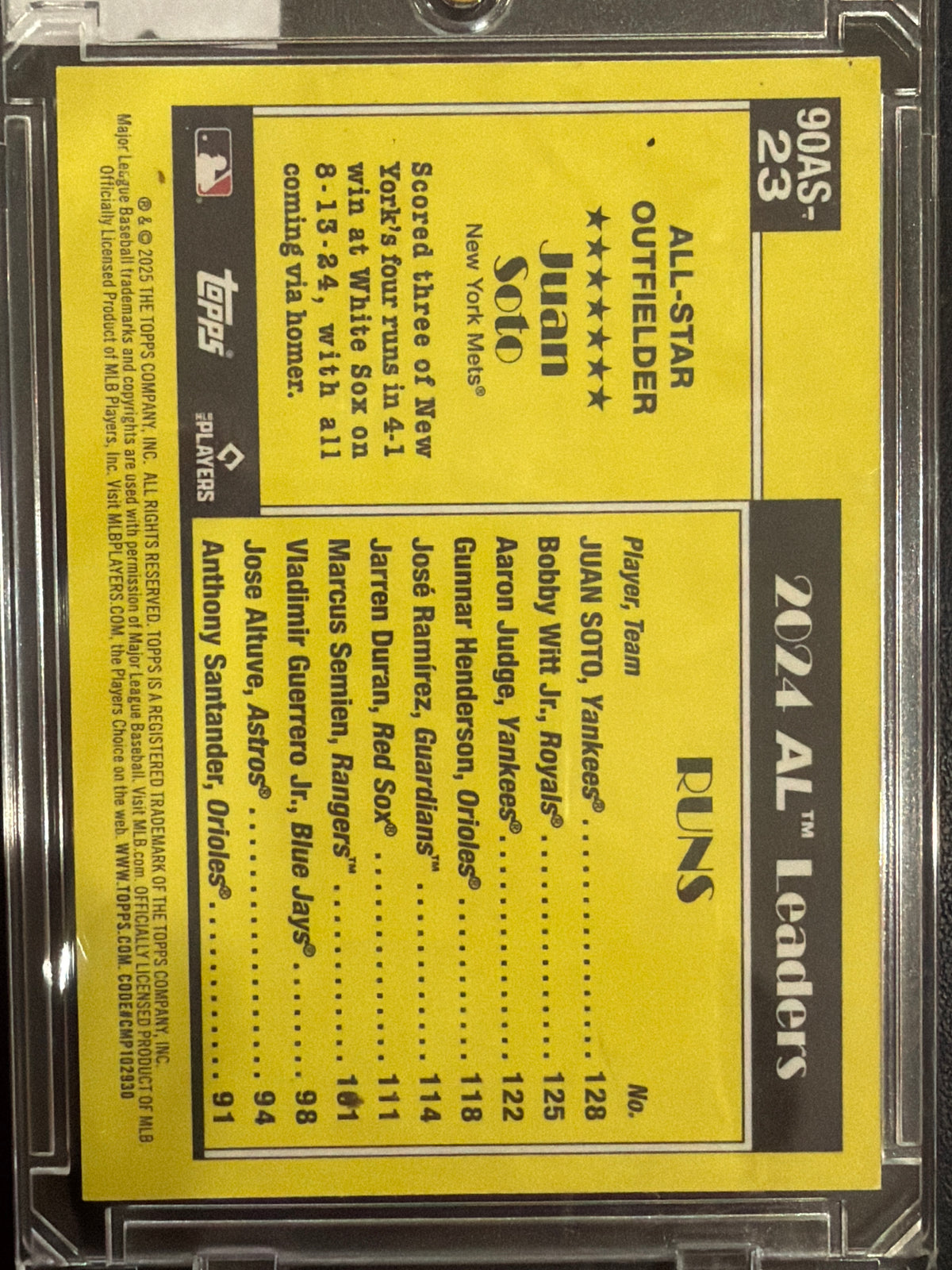 2025 Topps Juan Soto #90AS-23 /90