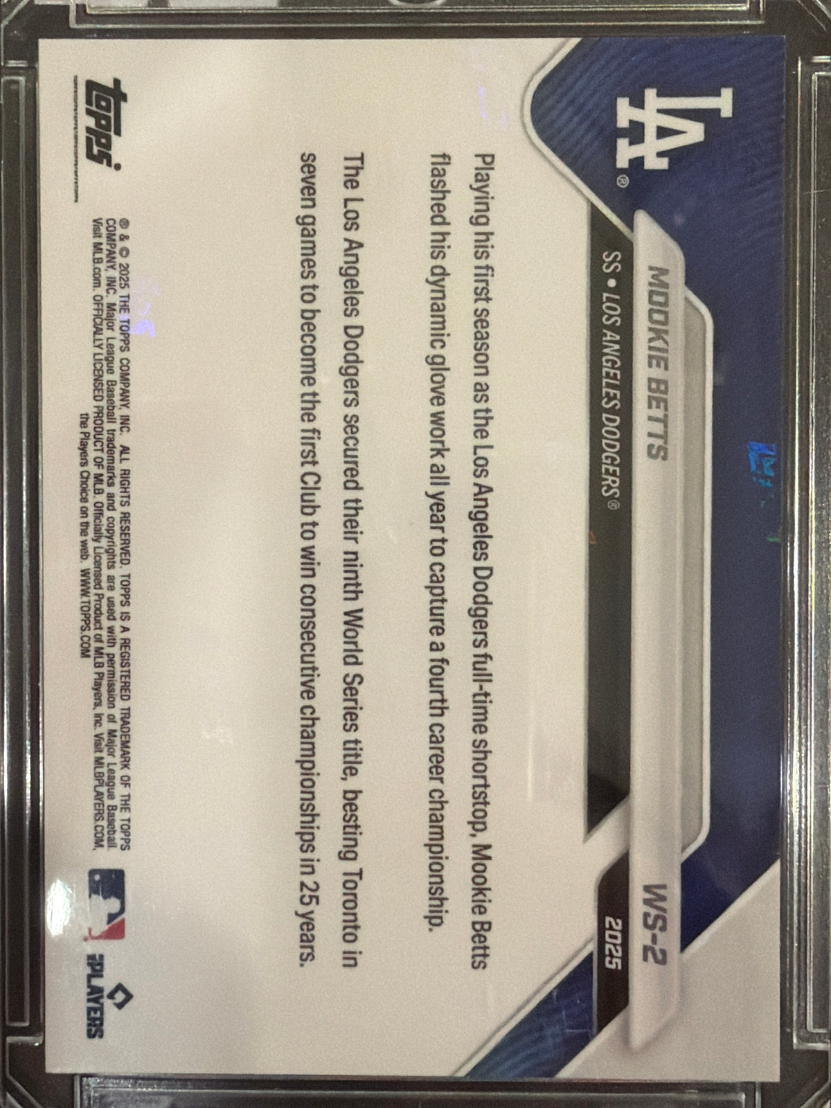 2025 Topps Now Mookie Betts #WS-2 Green /99
