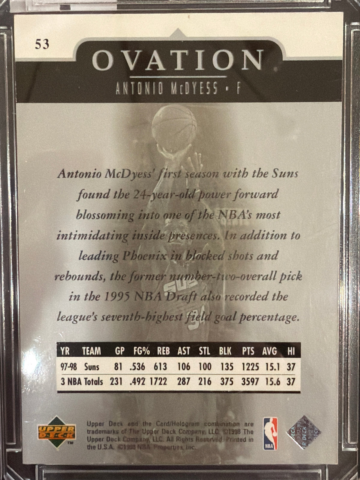 1998 Upper Deck Ovation Antonio McDyess #53