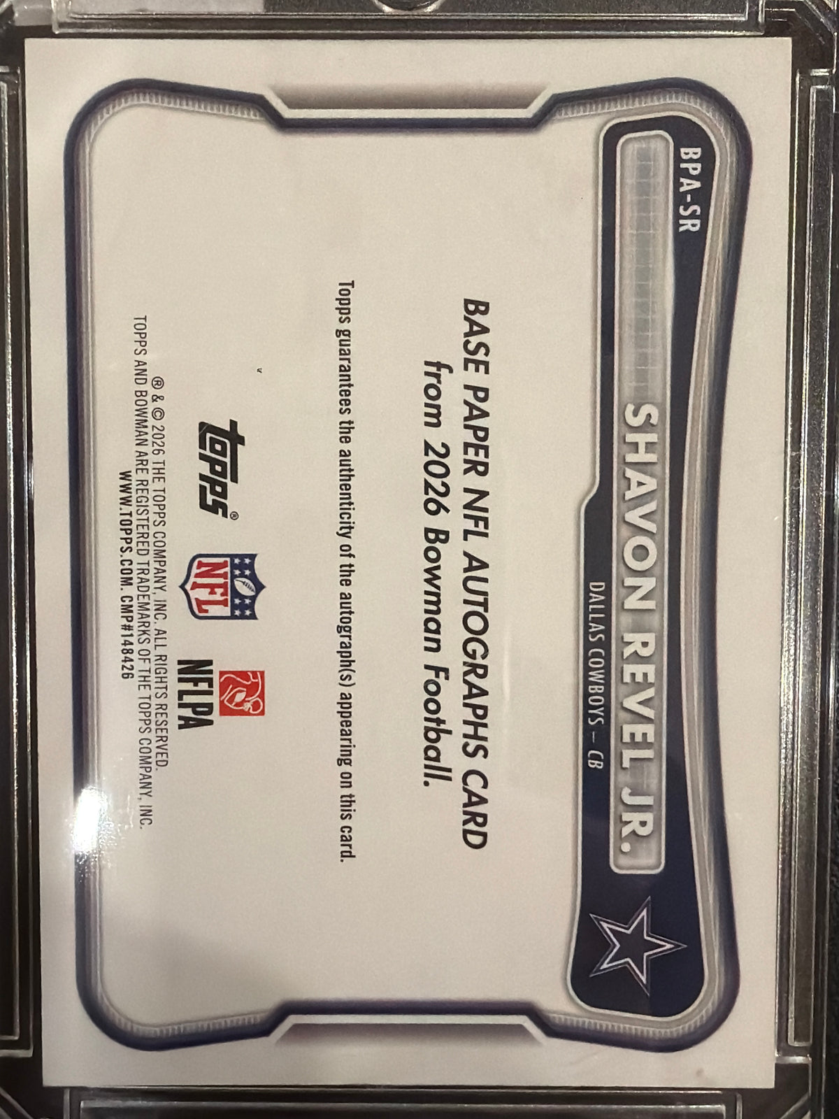 2026 Topps Bowman Football Shavon Revel Jr. #BPA-SR Gold /50