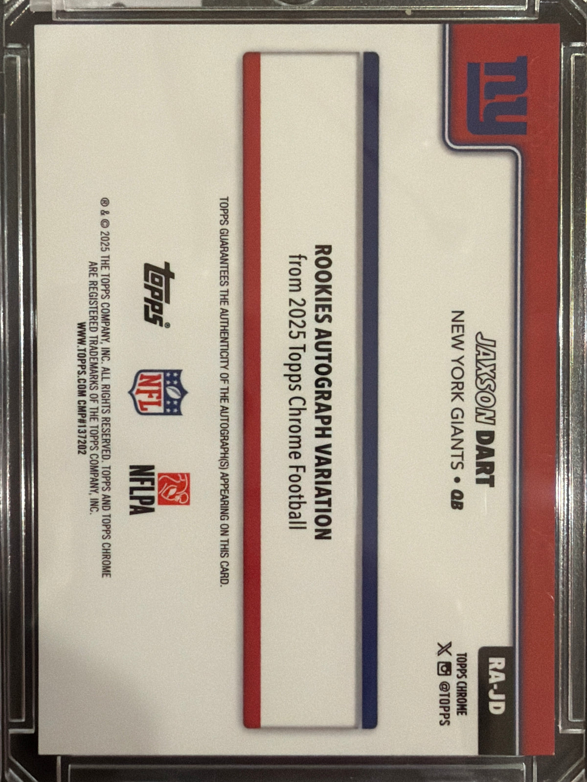 2025 Topps Chrome Jaxson Dart #RA-JD RC
