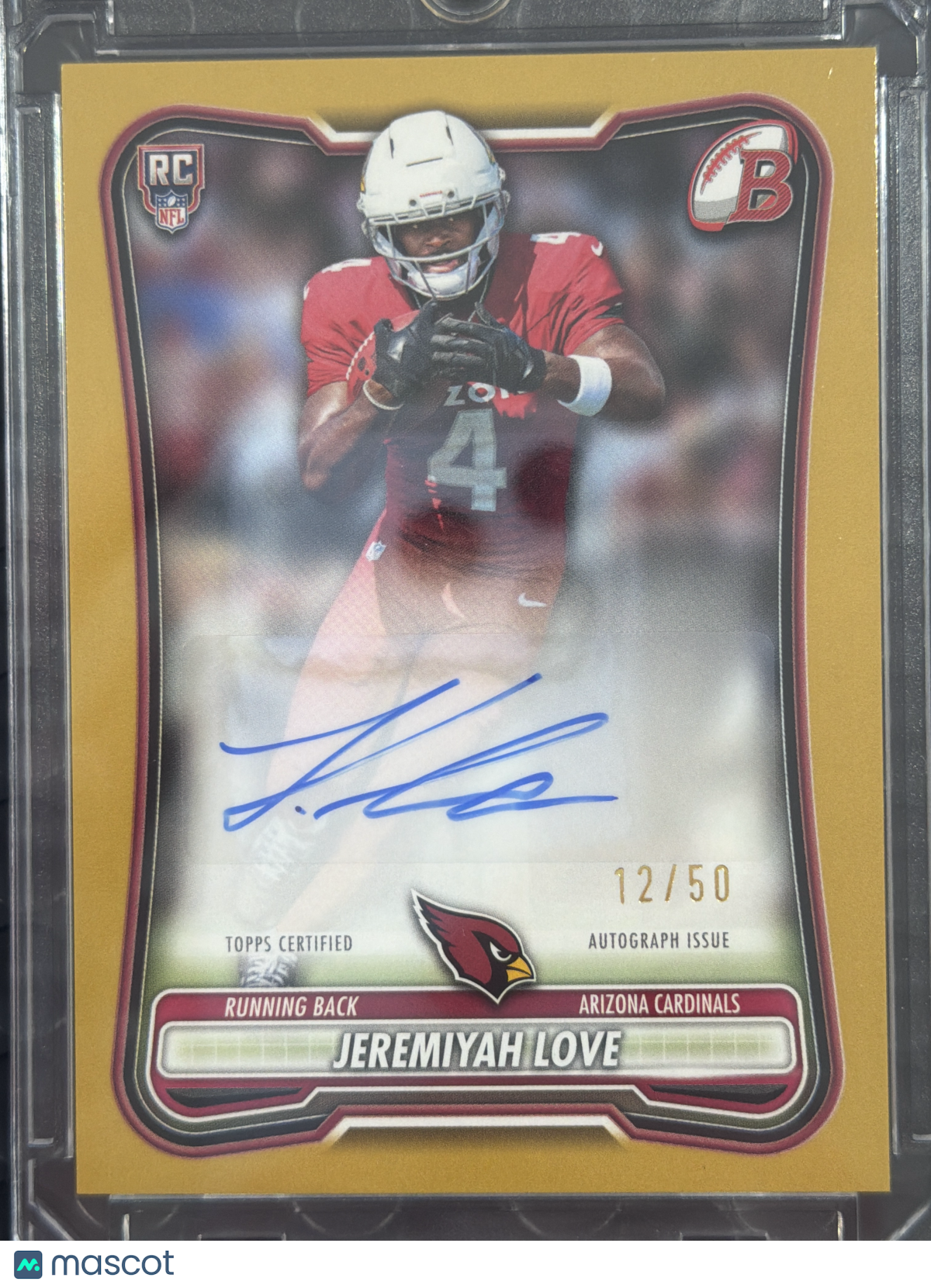 2026 Bowman Football Jeremiyah Love #BPRA-JLO Gold /50 RC