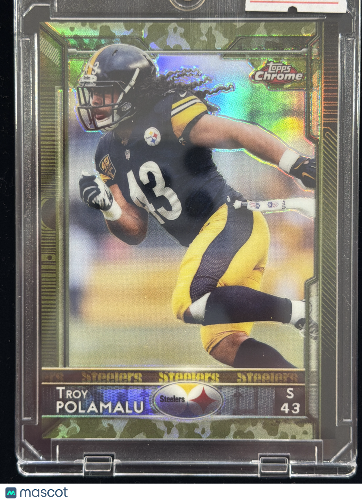 2015 Topps Chrome Troy Polamalu #70 Camo Refractor /499