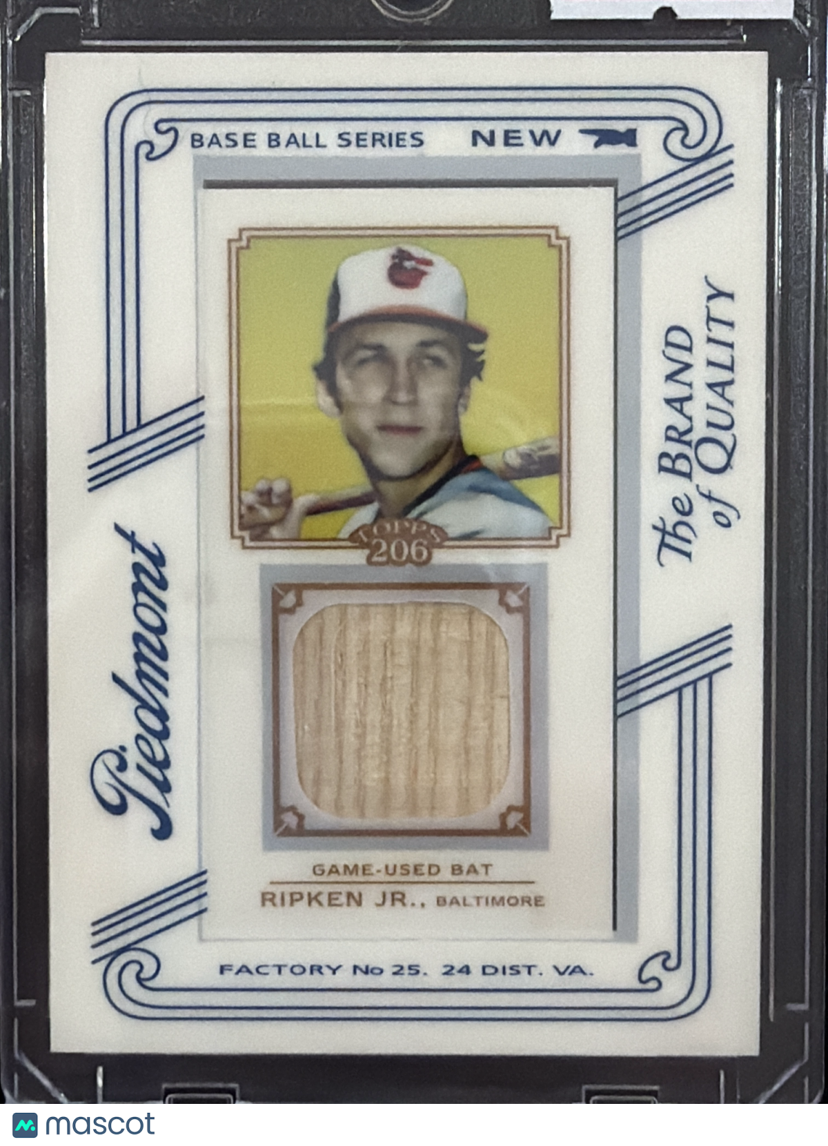 2016 Topps T-206 Cal Ripken Jr. #TR-CR Piedmont Relic Game-Used Bat