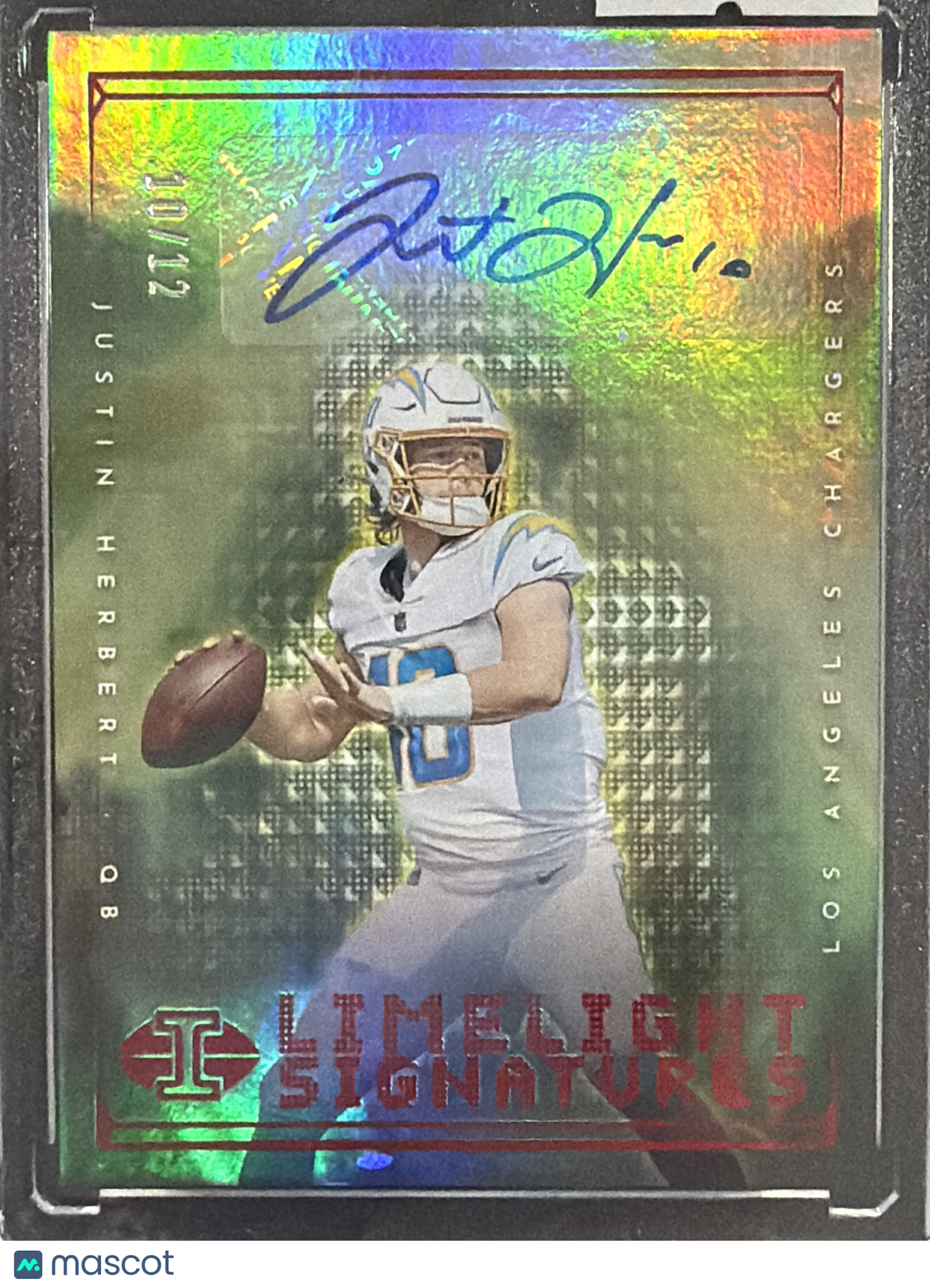 2022 Panini Illusions Limelight Signatures Justin Herbert #LS-JH /12