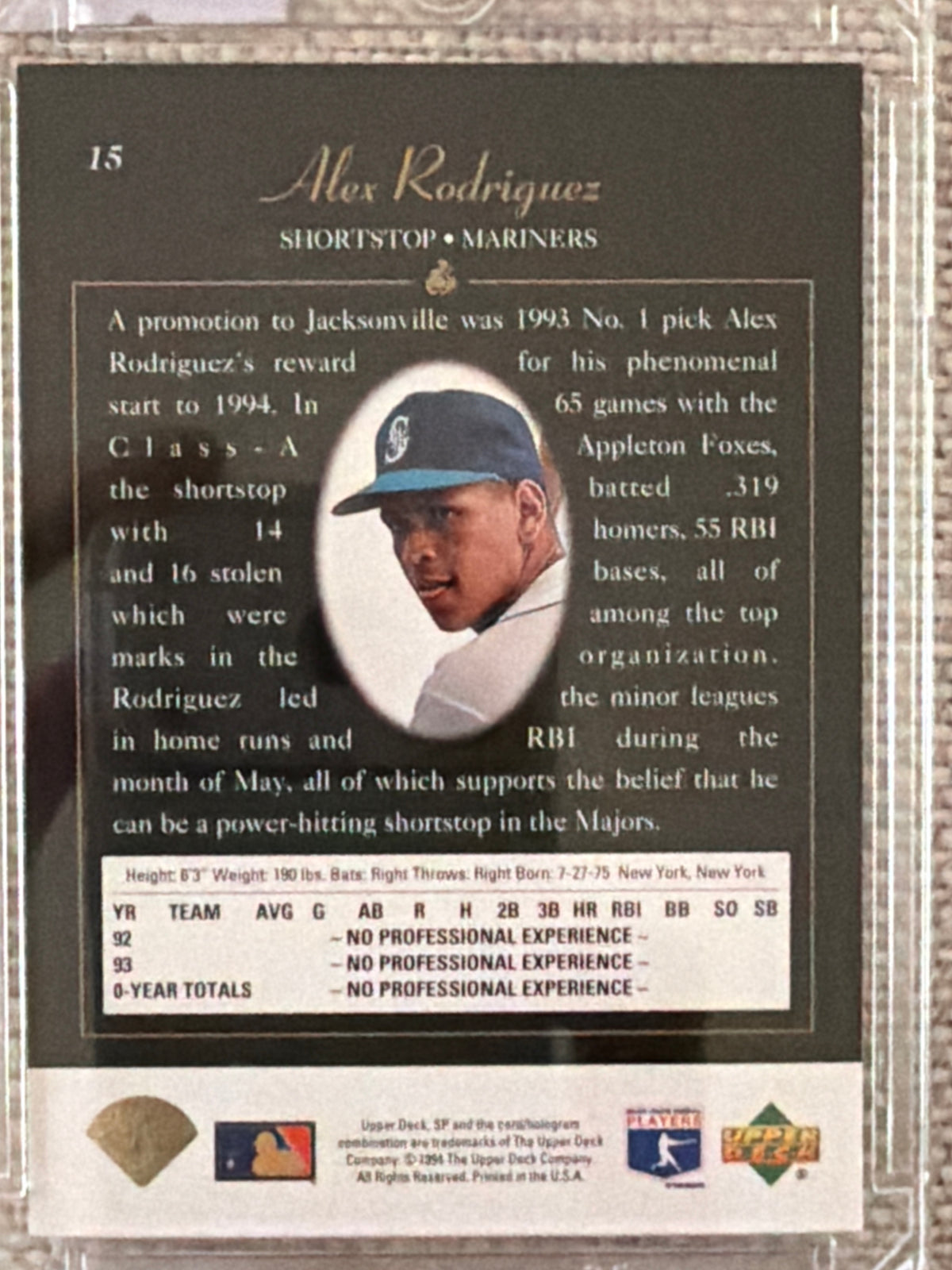 1994 Upper Deck SP Alex Rodriguez #15
