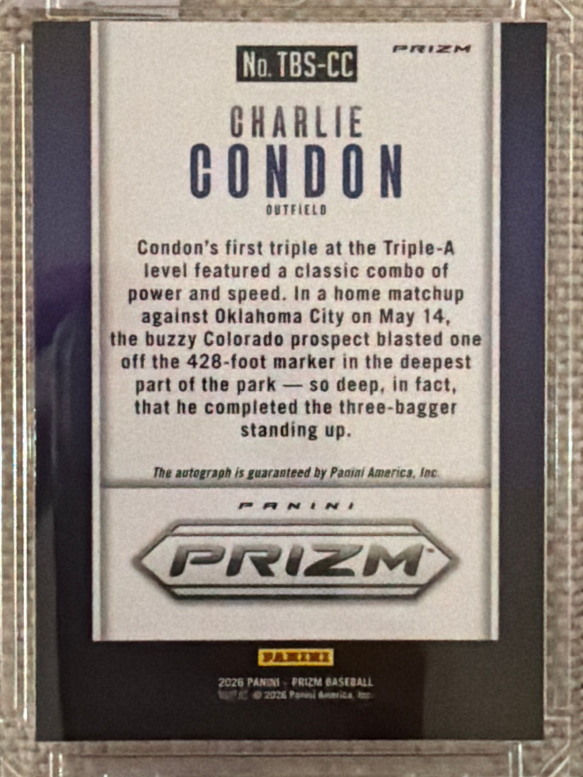 2026 Panini Prizm Baseball Charlie Condon #TBS-CC