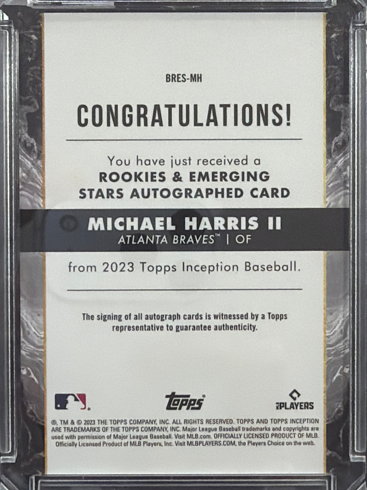 2023 Topps Inception Michael Harris II #BRES-MH /249 RC