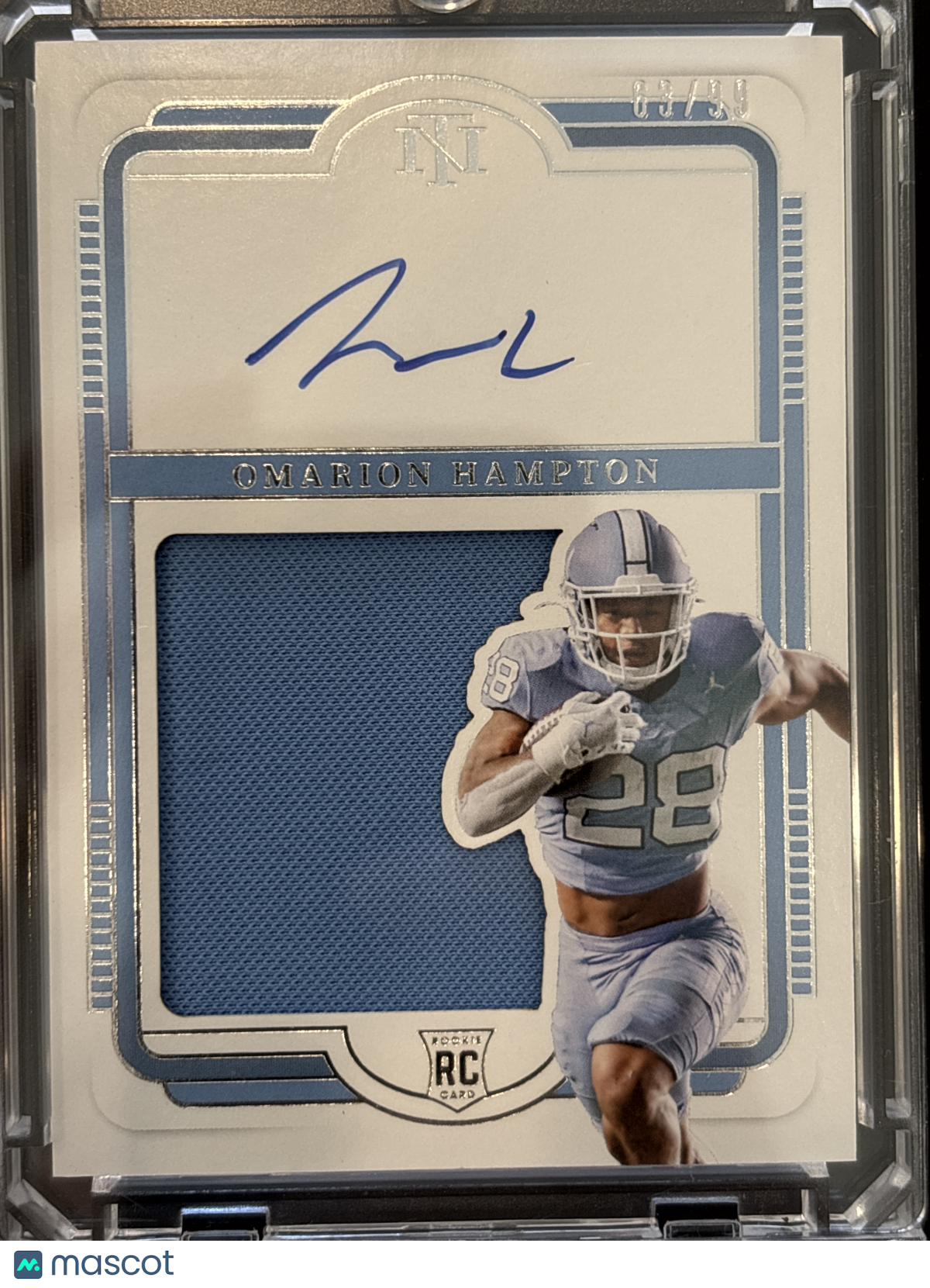 2025 Panini National Treasures Collegiate Omarion Hampton #108 RC