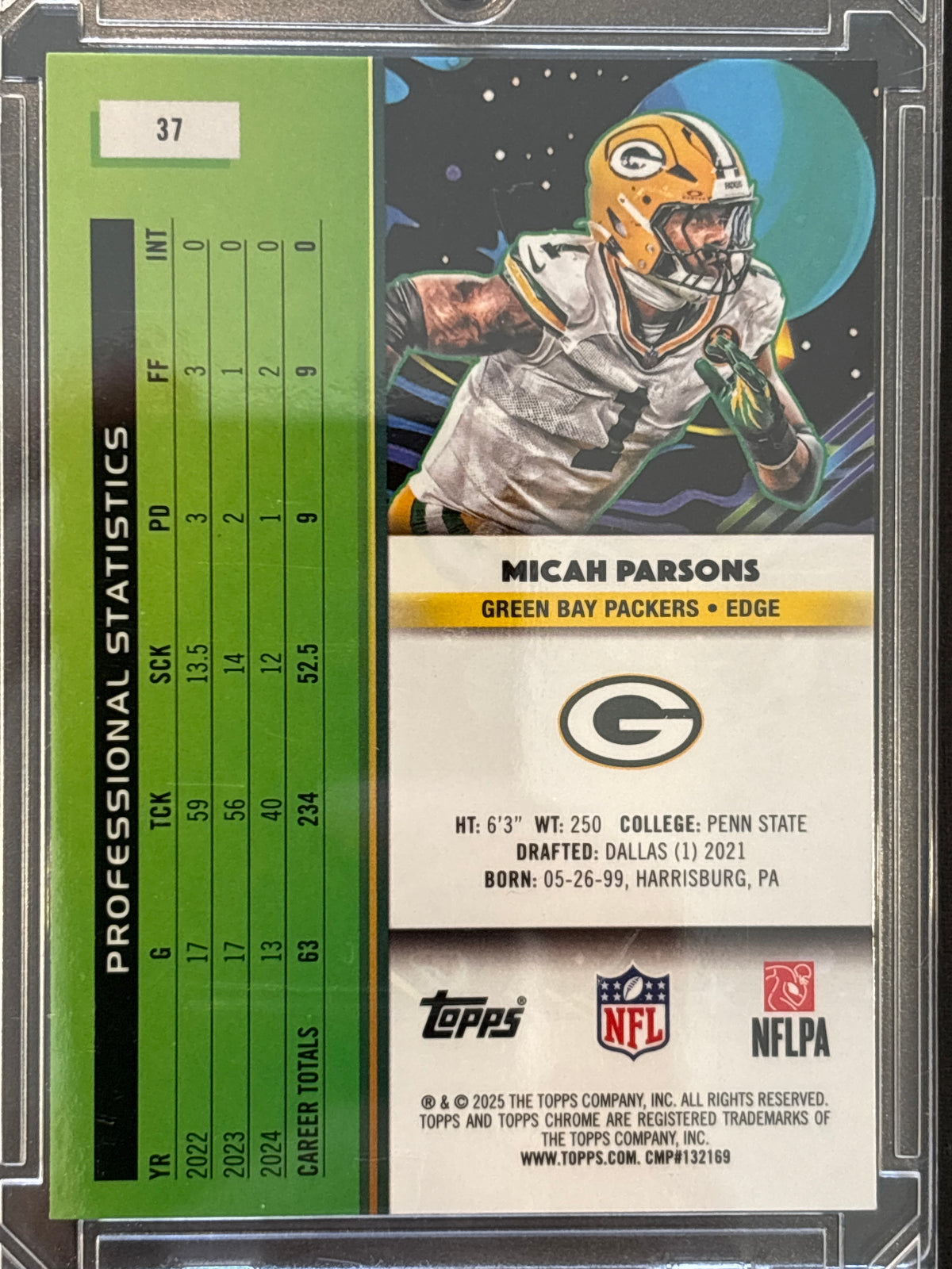 2025 Topps Chrome Micah Parsons #37 Blue /99