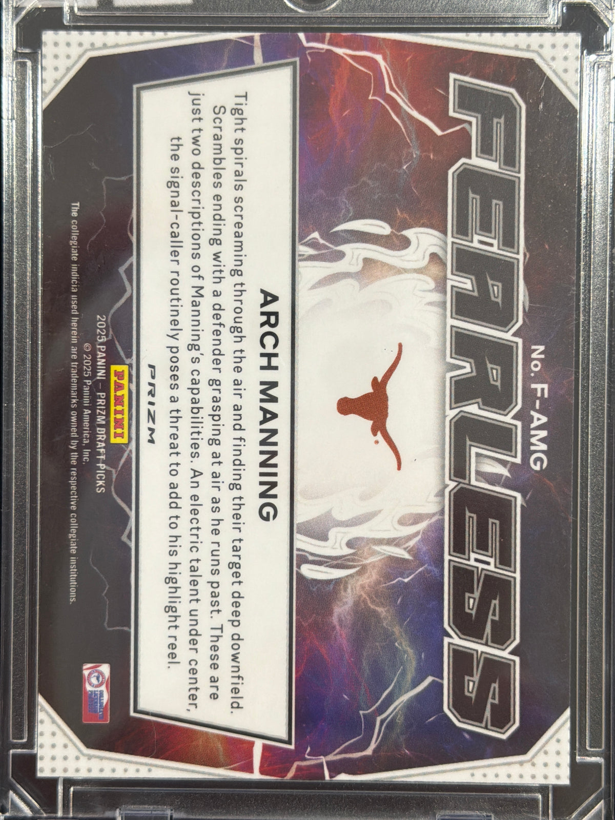 2025 Panini Prizm Arch Manning #F-AMG Red Ice