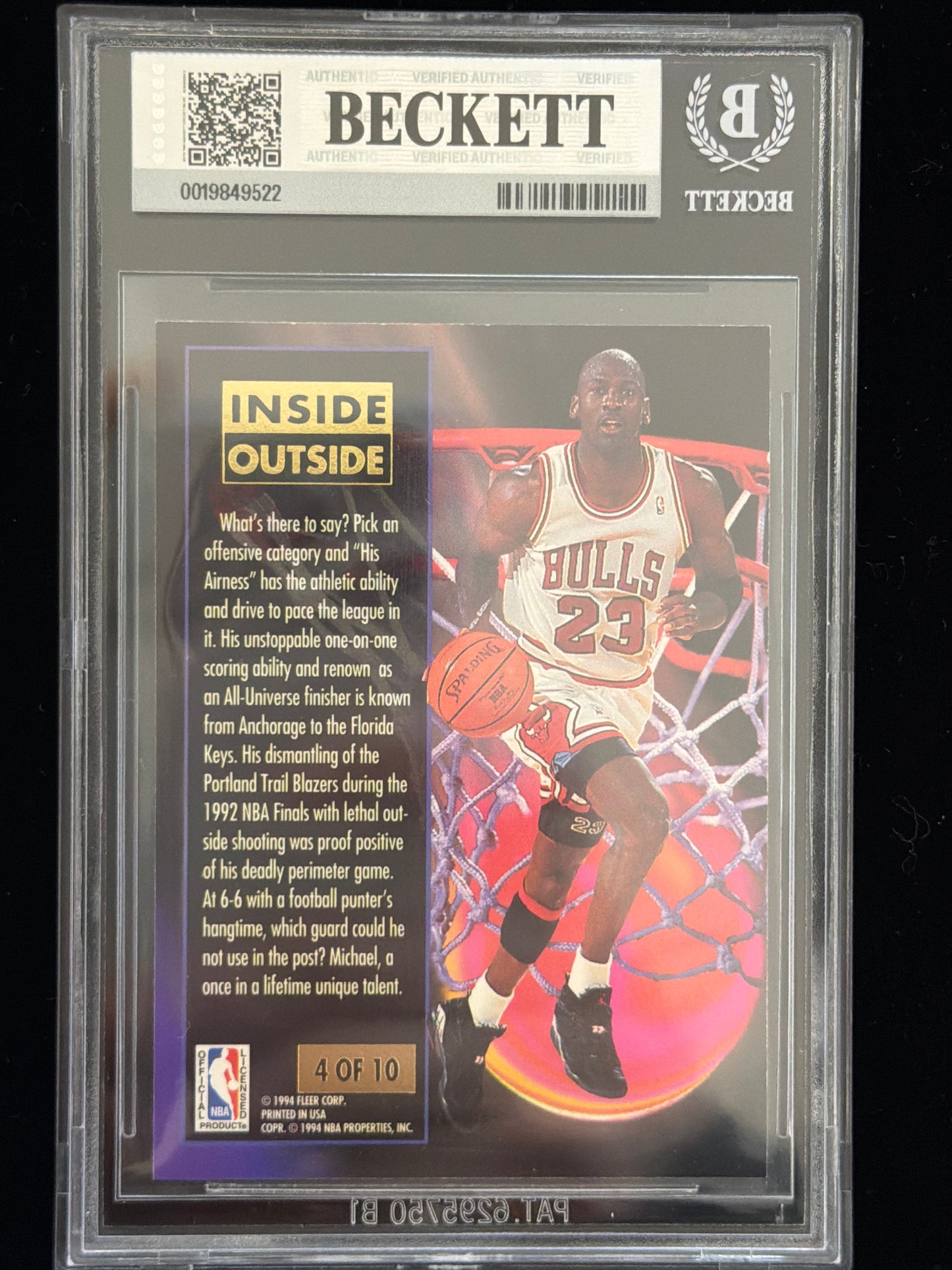 1993 Ultra Inside/Outside Michael Jordan #4 BGS 6.5