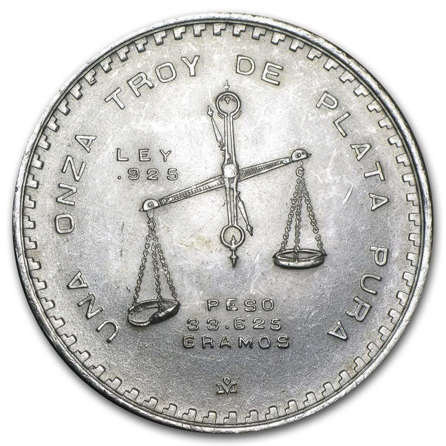 1978-1980 Mexico 1 oz Silver Onza Balance Scale