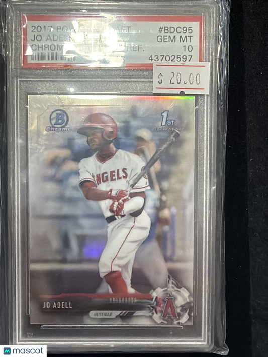 2017 Bowman Draft Jo Adell #BDC95 Chrome Batting Refractor PSA 10