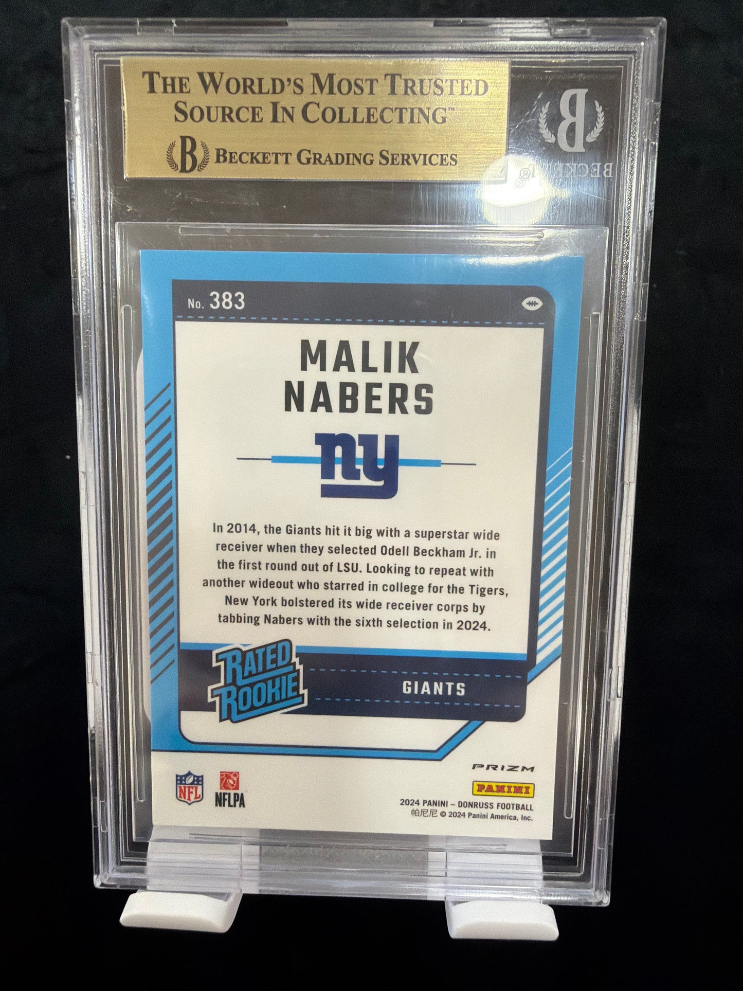 2024 Donruss Optic Rated Rookies Preview Red Wave Malik Nabers #383 BGS 9.5