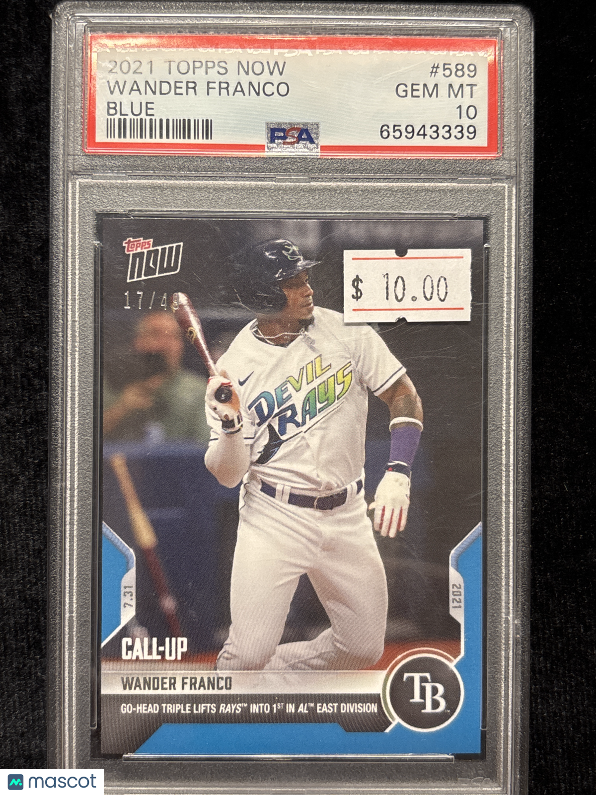 2021 Topps Now Wander Franco #589 Blue PSA 10