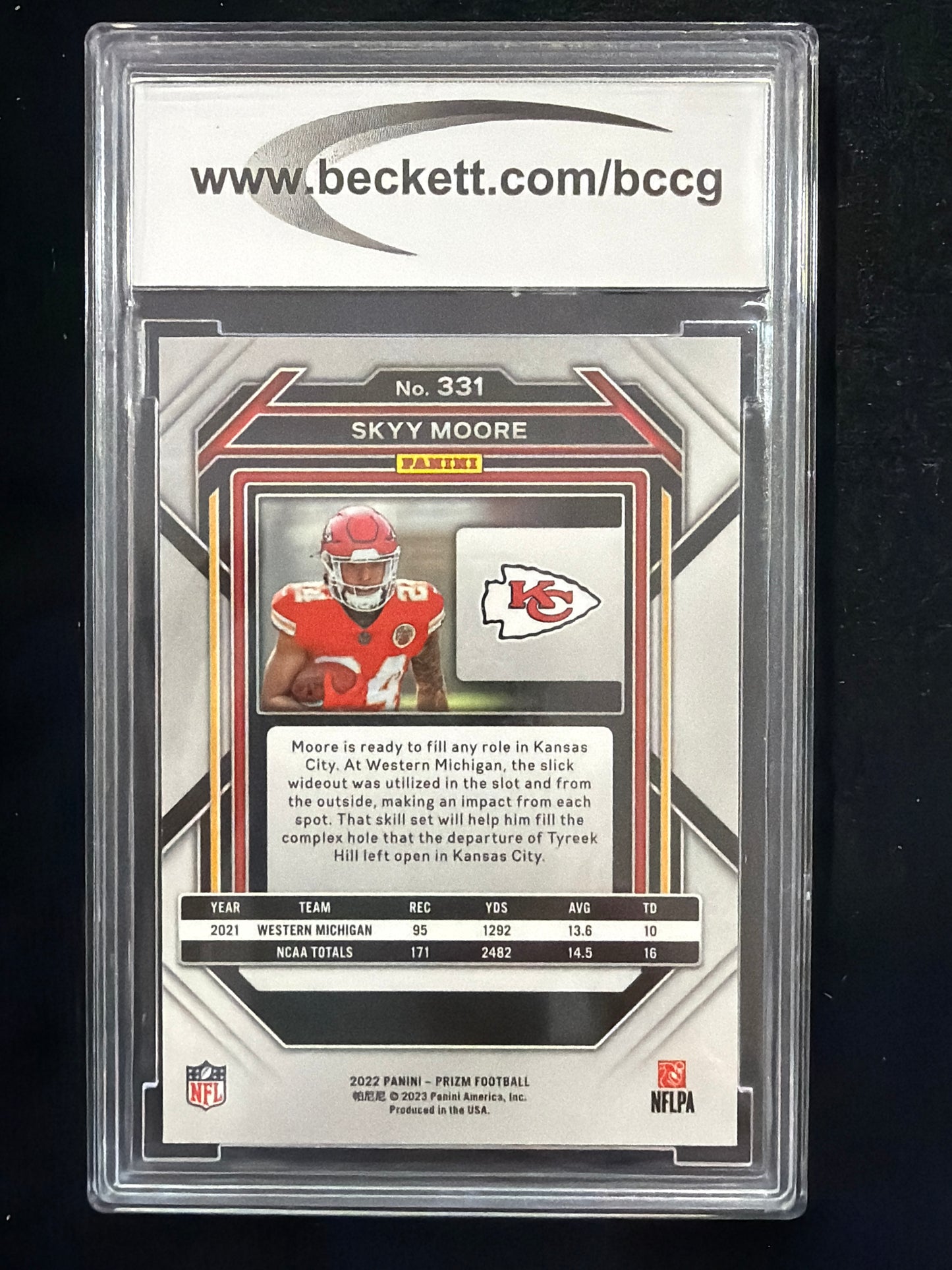 2022 Panini Prizm Skyy Moore #331 Rookie BGS 10
