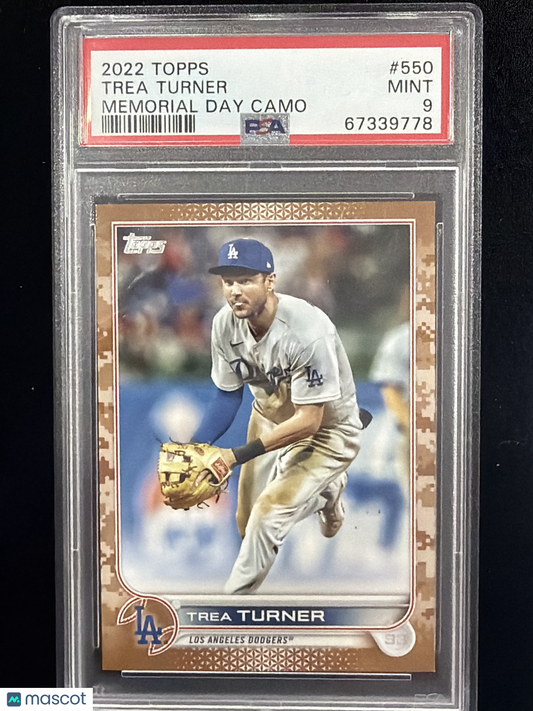 2022 Topps Trea Turner #550 Memorial Day Camo PSA 9