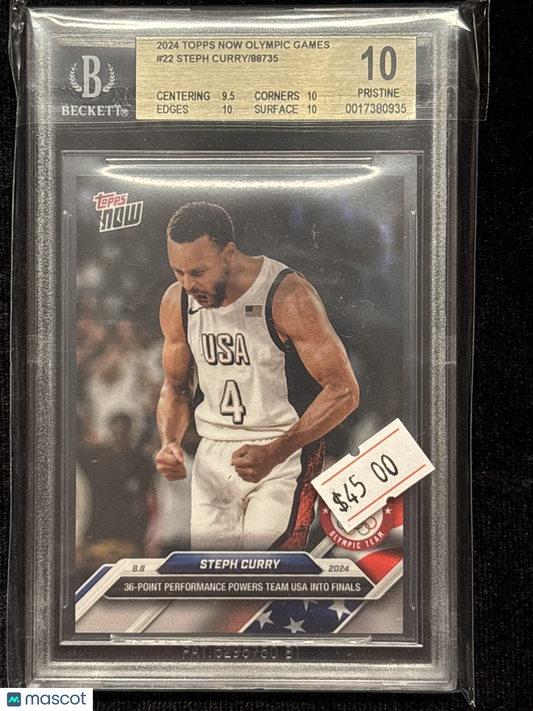 2024 Topps Now Olympic Games Steph Curry #22 /88735 BGS 10