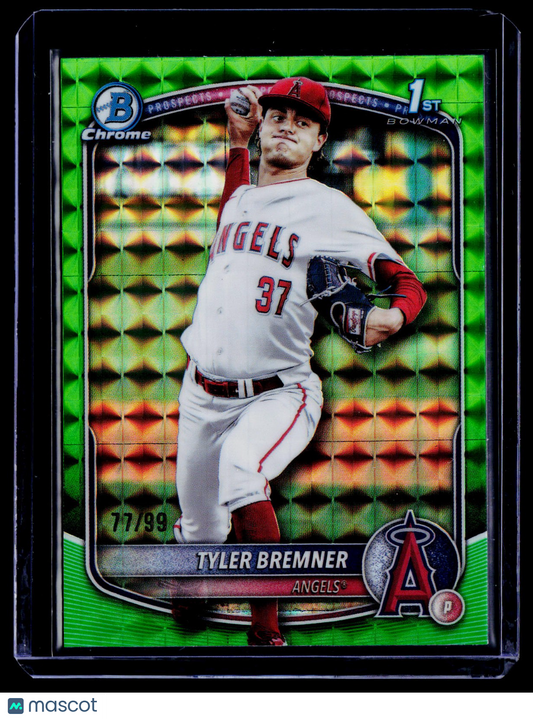 TYLER BREMNER 2025 Bowman Draft #BDC-37 Chrome Green Geometric #/99
