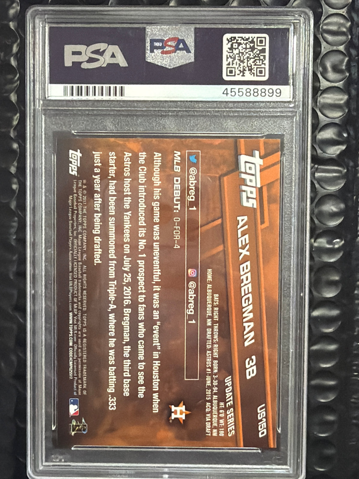 2017 Topps Update Alex Bregman #US150 PSA 10