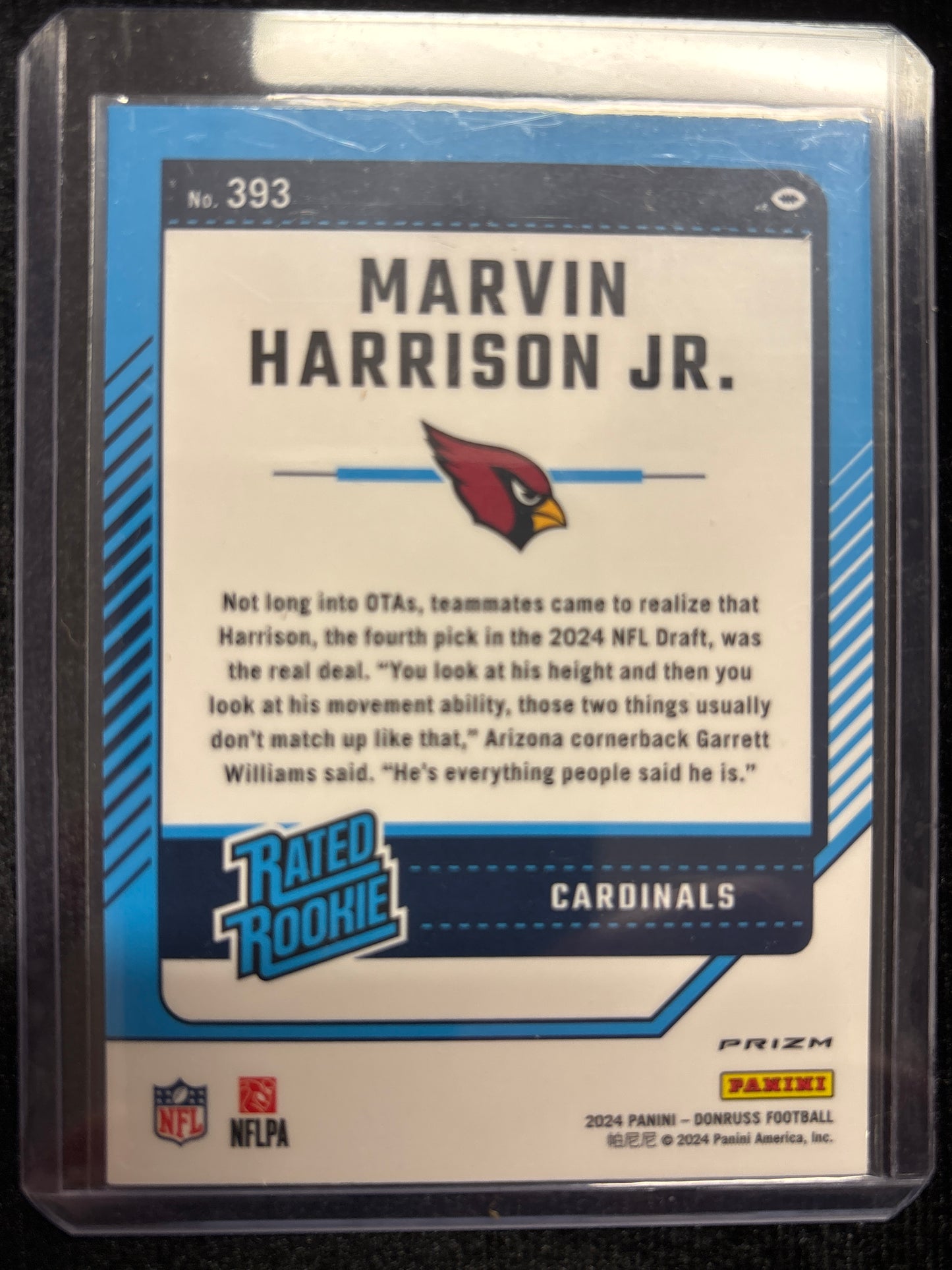 2024 Panini Donruss Optic Rated Rookie Marvin Harrison Jr. #393 Prizm Parallel