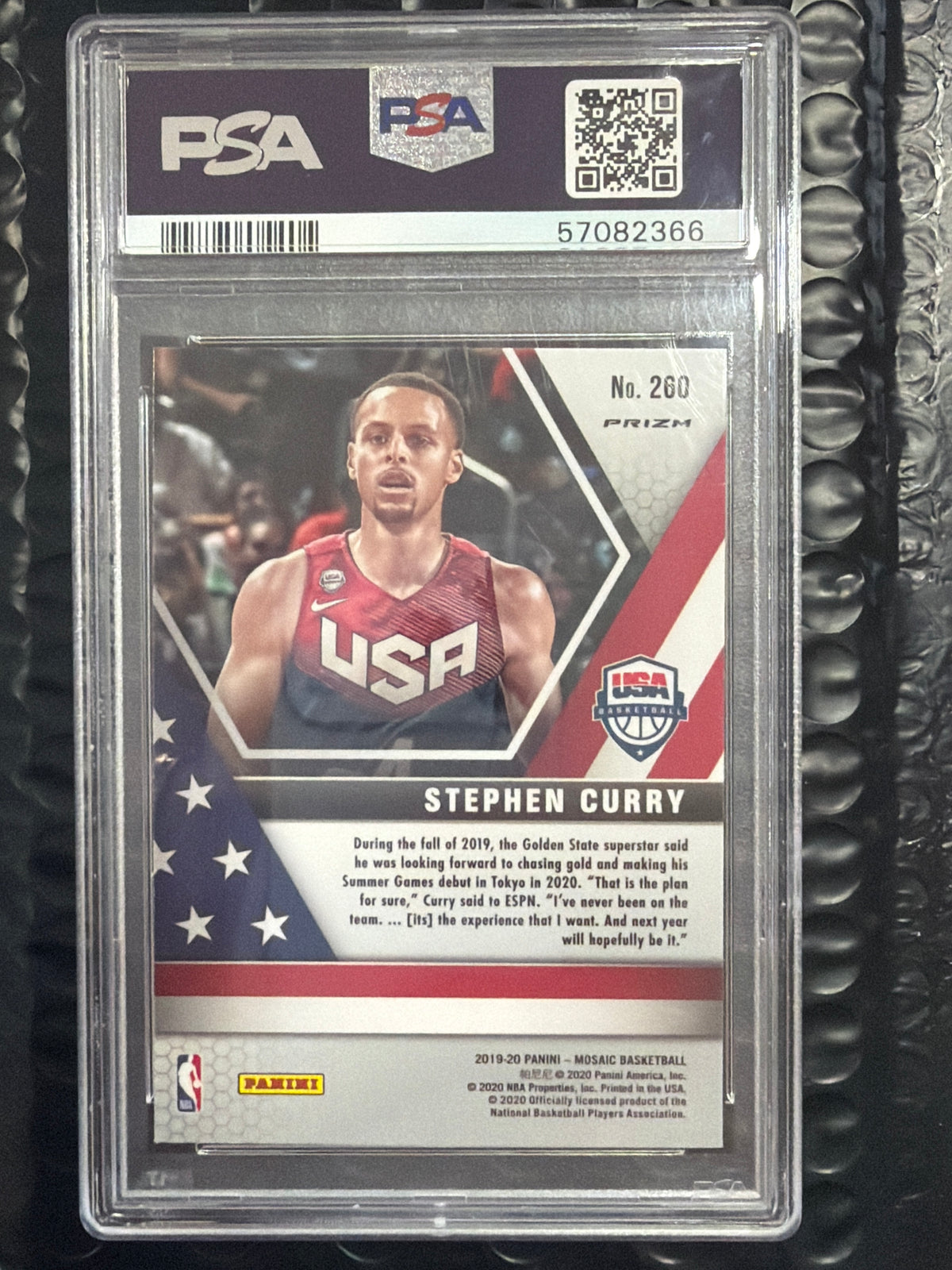 2019 Panini Mosaic Stephen Curry #260 Red Wave PSA 9