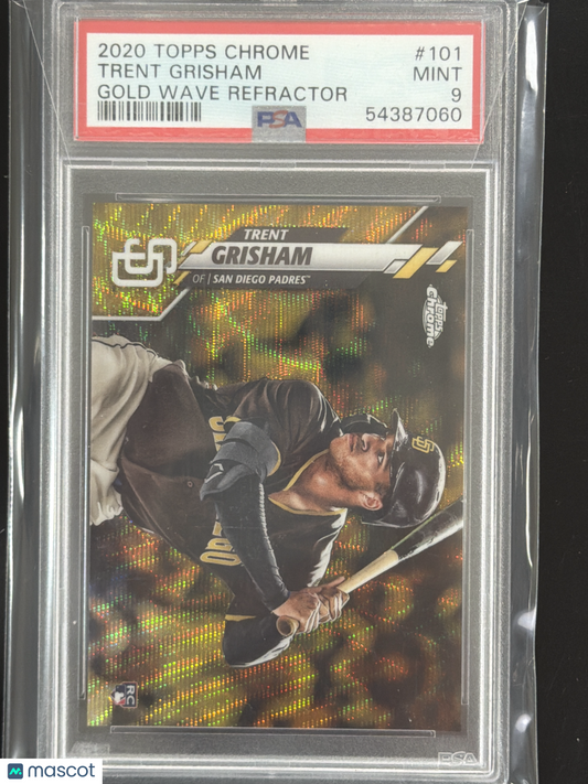 2020 Topps Chrome Trent Grisham #101 Gold Wave Refractor PSA 9