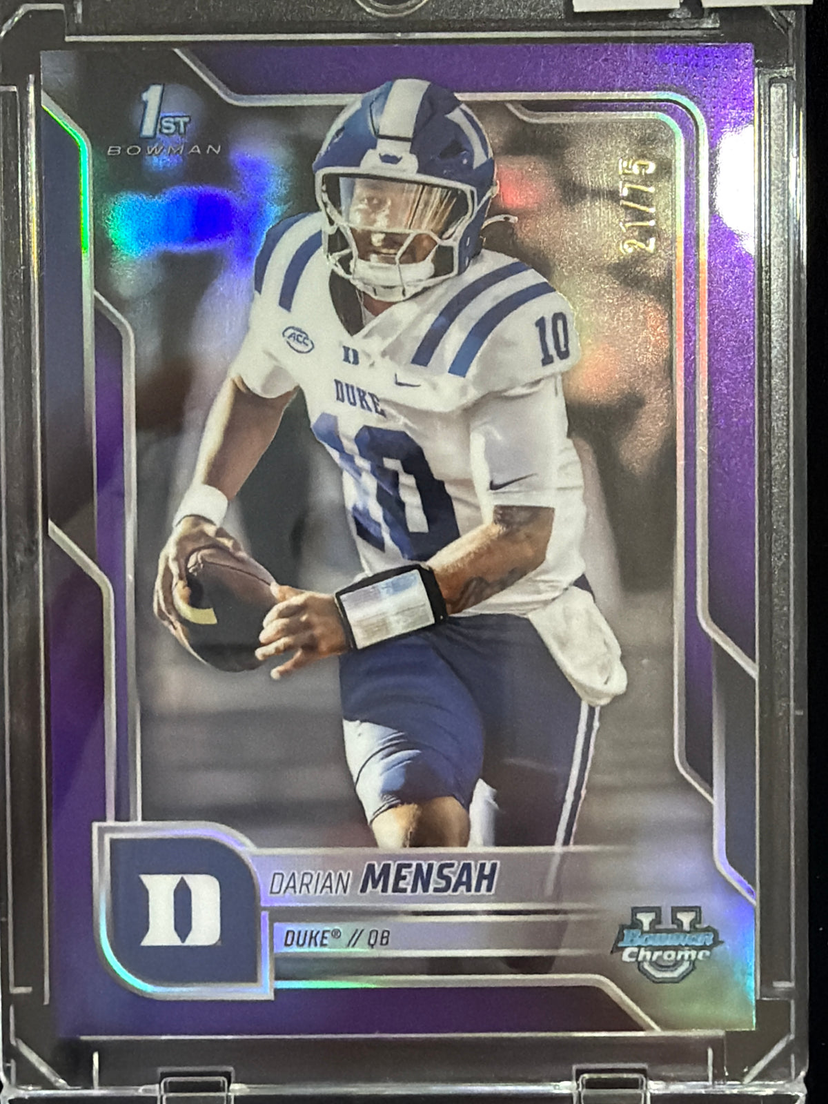 2025 Topps Bowman Chrome Darian Mensah #13 Purple /75
