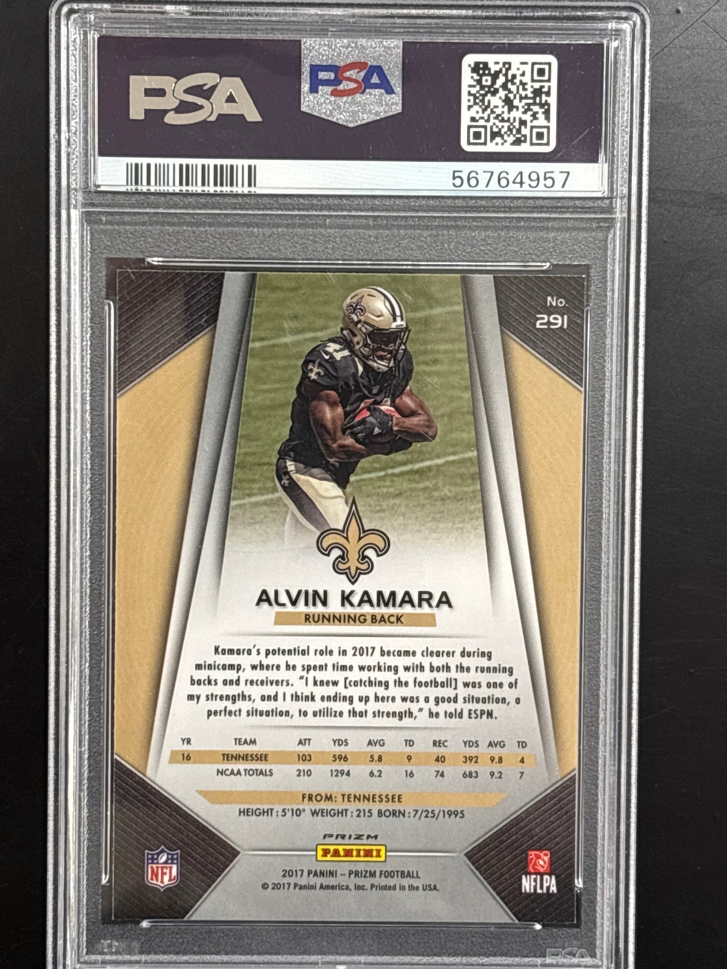 2017 Panini Prizm Alvin Kamara #291 PSA 10
