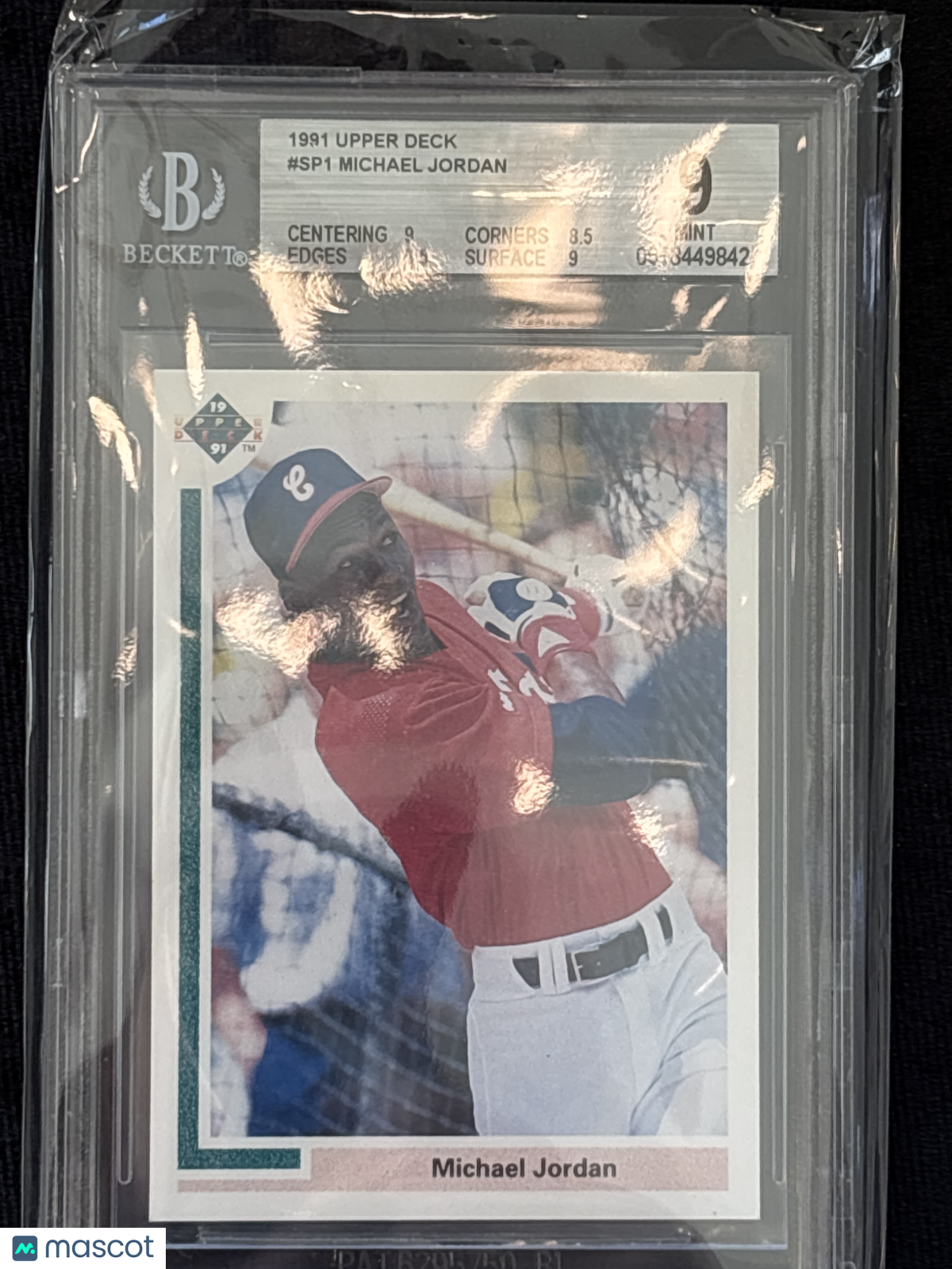 1991 Upper Deck White Sox Shown batting in Michael Jordan SP #SP1 /Shown BGS 9