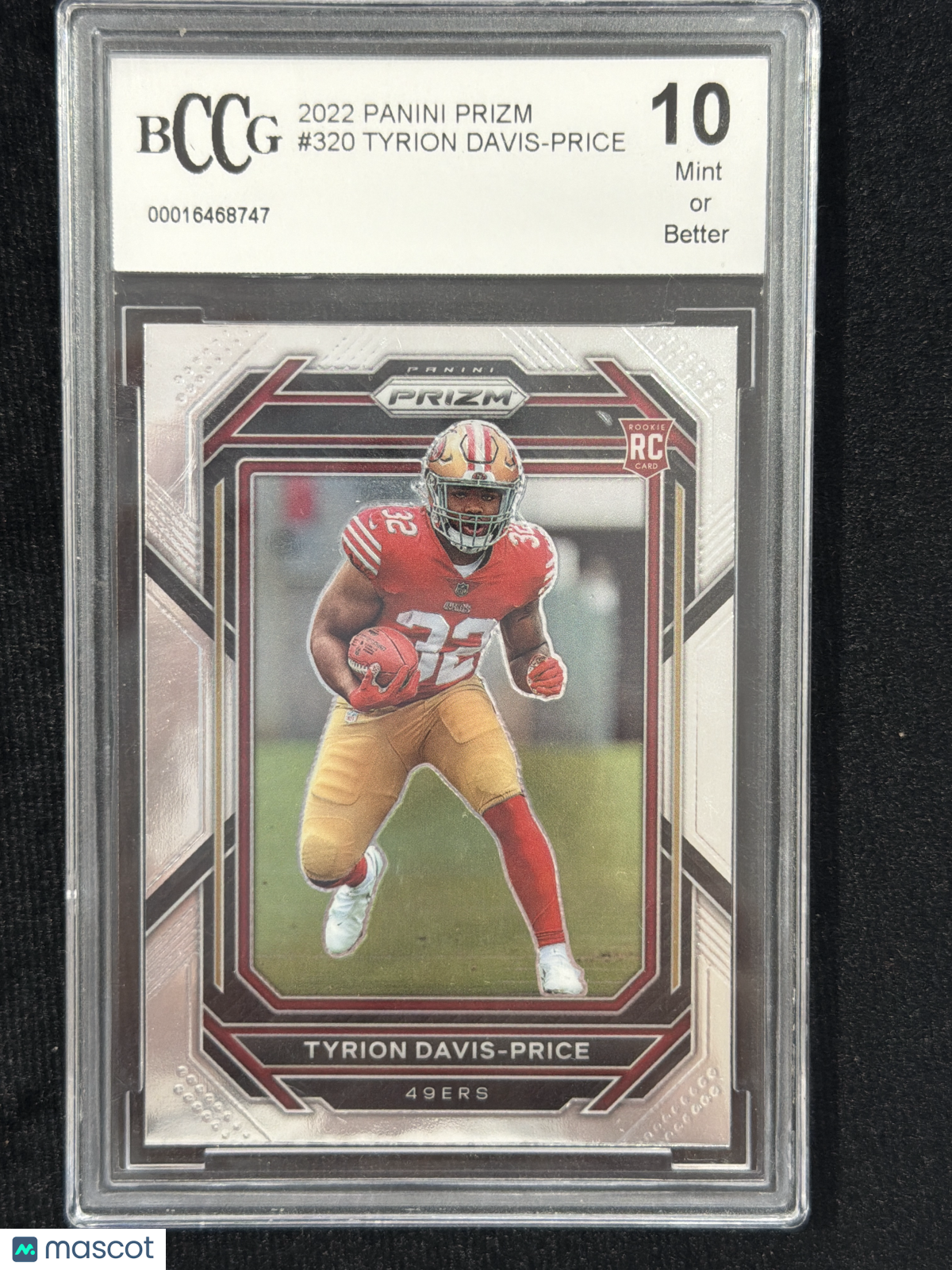 2022 Panini Prizm Tyrion Davis-Price #320 Rookie BGS 10