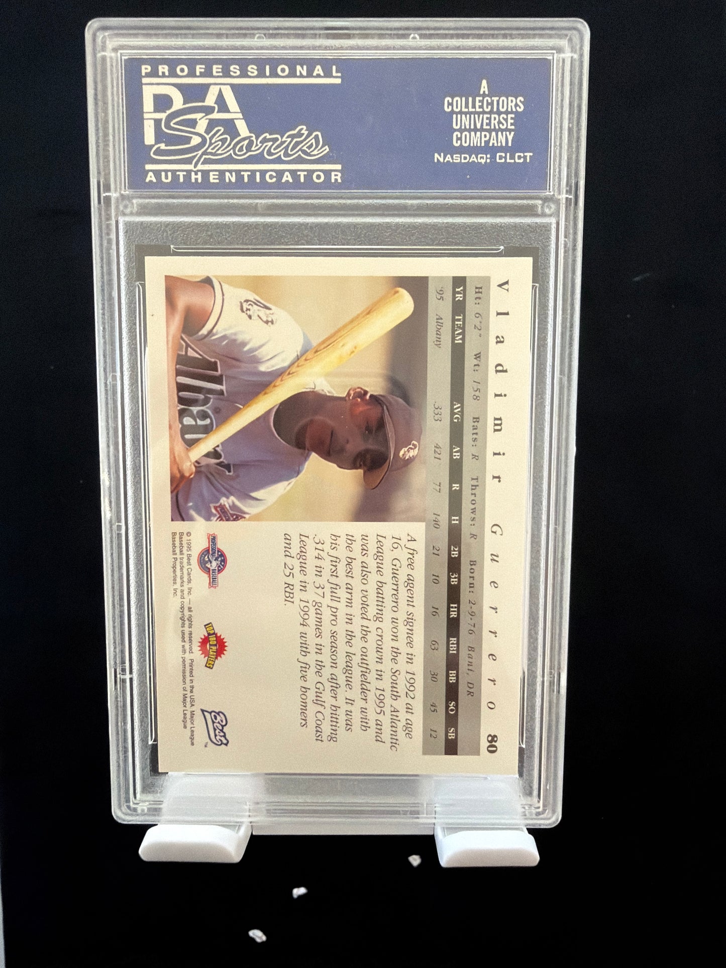 1995 Best Top 100 Vladimir Guerrero #80 Albany Polecats PSA 9