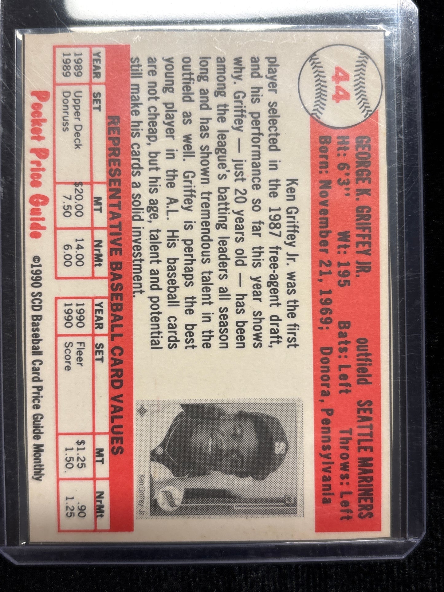 1989 Pacific Legends Ken Griffey Jr. #44 Rookie HOF