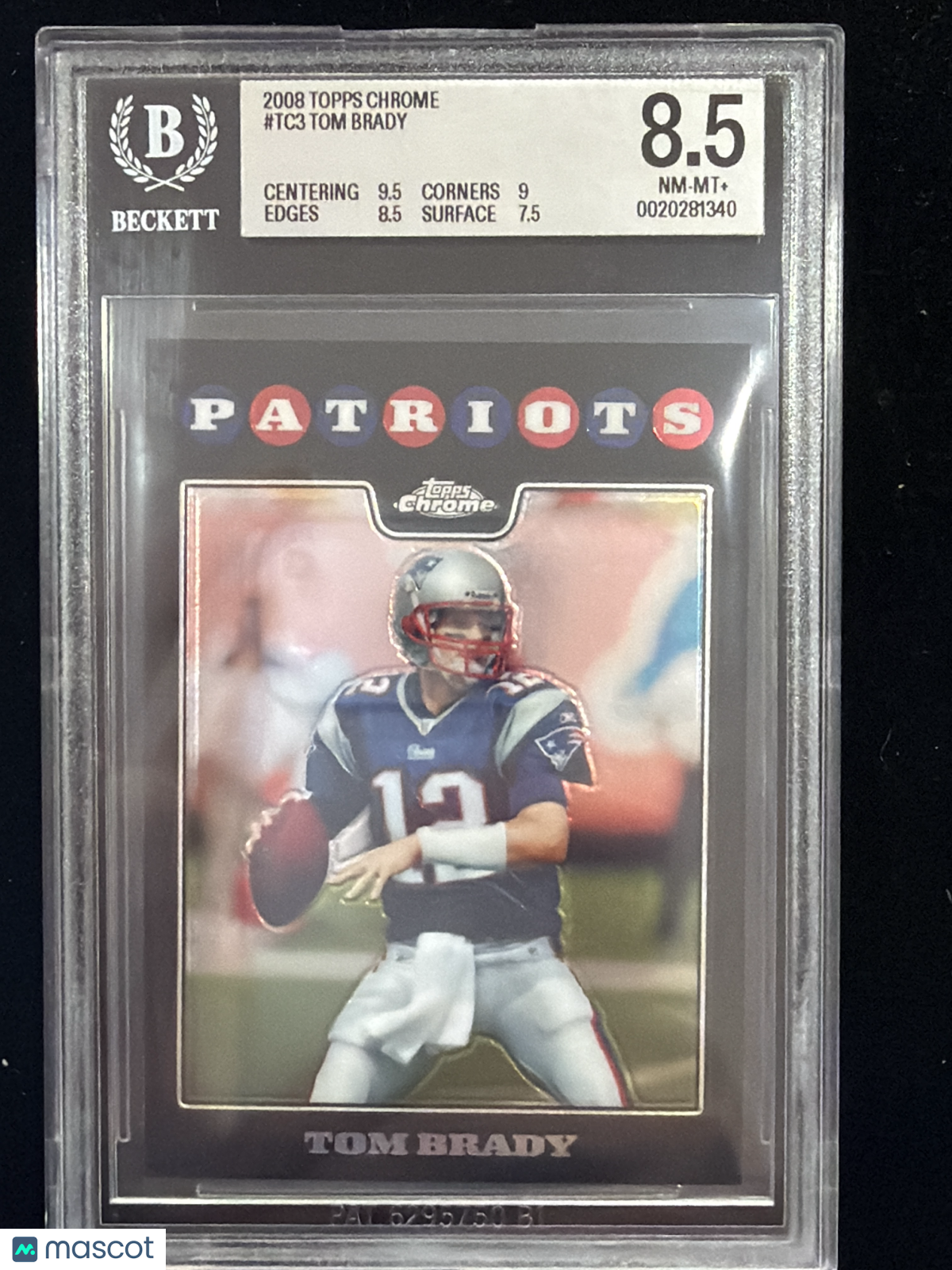 2008 Topps Chrome Tom Brady #TC3 BGS 8.5