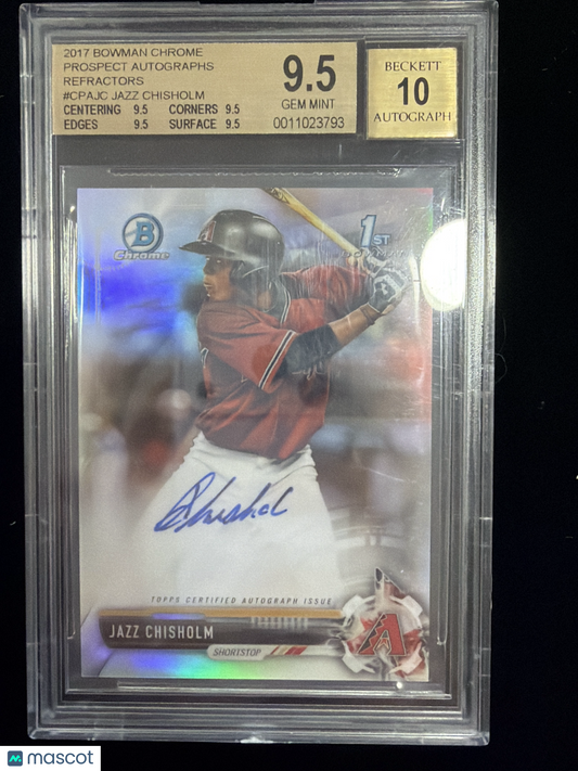 2017 Bowman Chrome Prospect Autographs Refractors Jazz Chisholm #CPAJC BGS 9.5