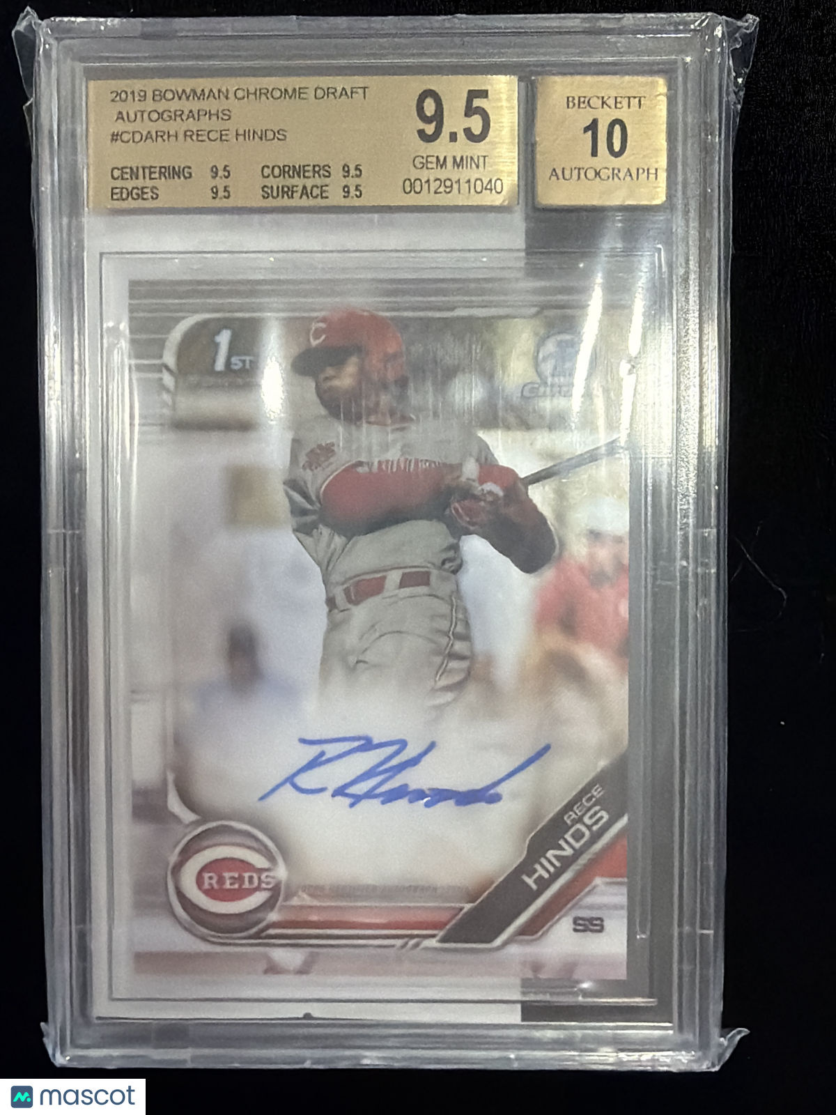 2019 Bowman Chrome Draft Autographs Rece Hinds #CDARH BGS 9.5