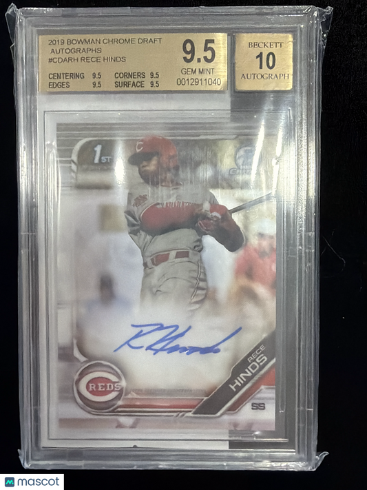 2019 Bowman Chrome Draft Autographs Rece Hinds #CDARH BGS 9.5