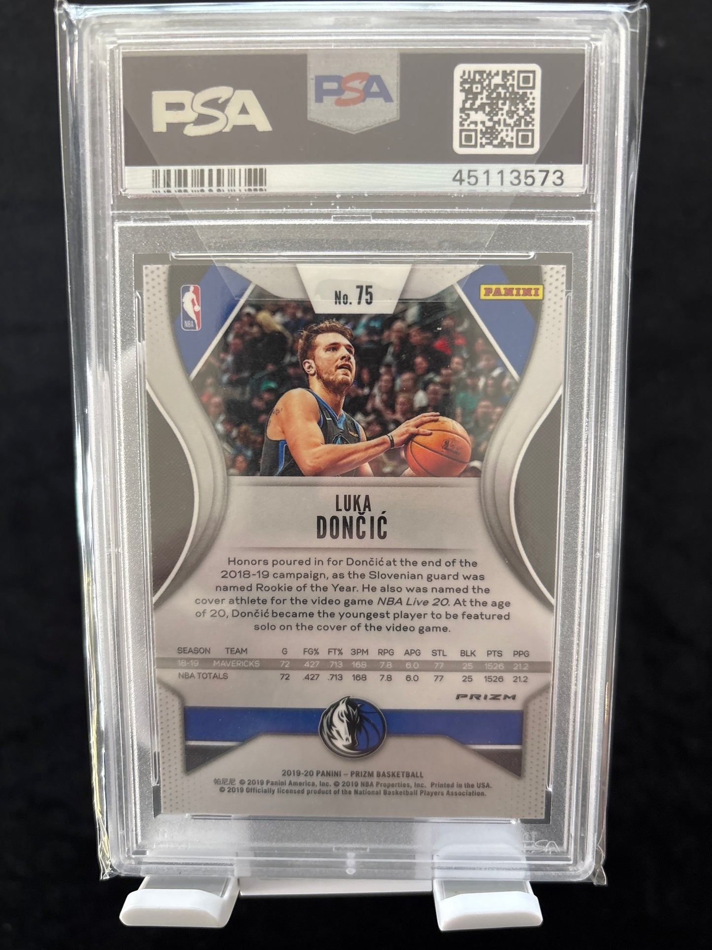 2019 Panini Prizm Luka Doncic #75 Silver PSA 10