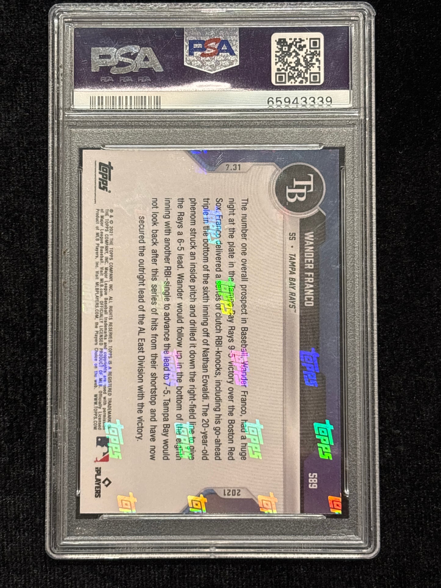 2021 Topps Now Wander Franco #589 Blue PSA 10