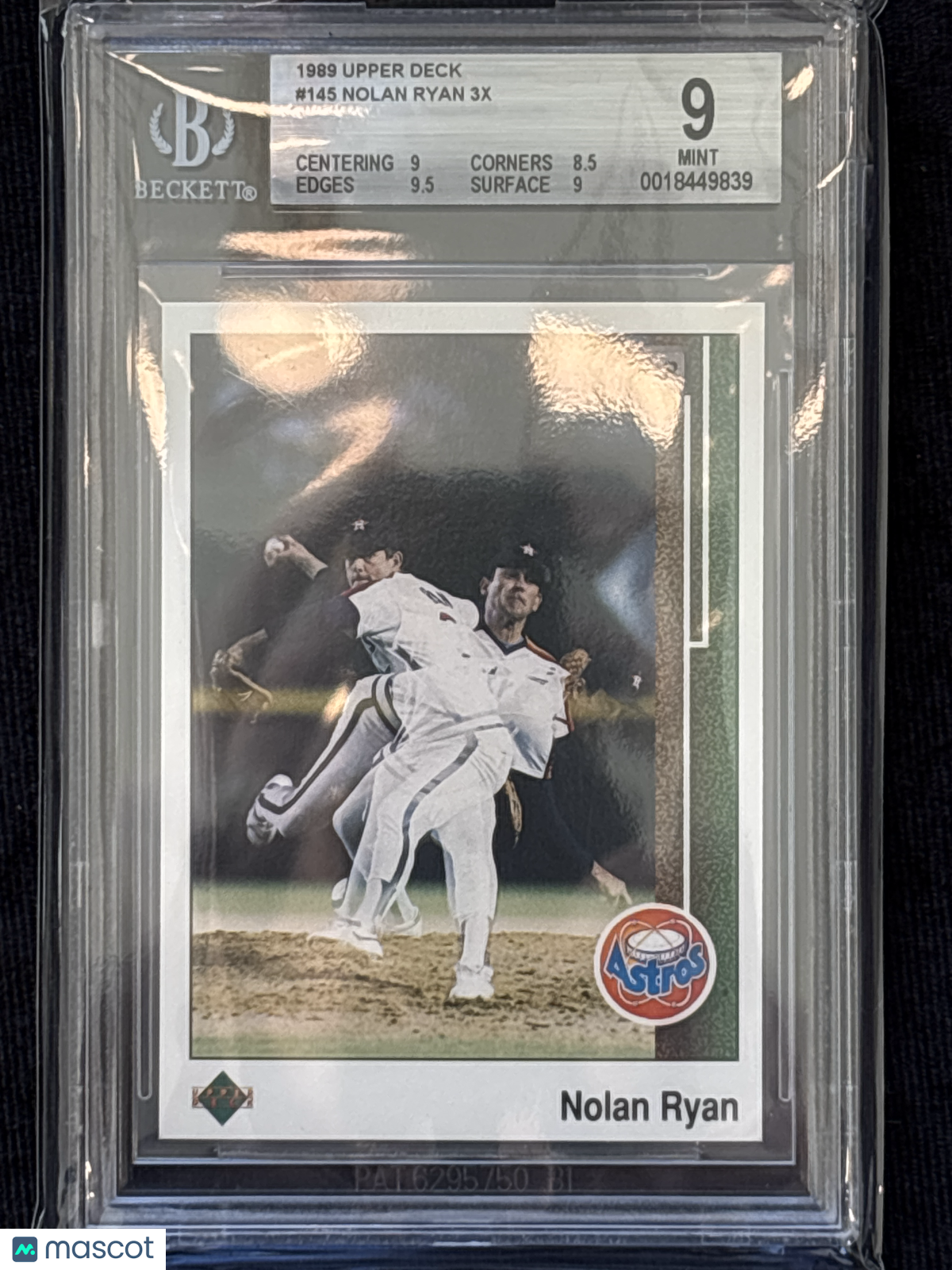 1989 Upper Deck Nolan Ryan 3X #145 BGS 9