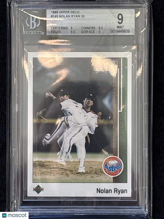 1989 Upper Deck Nolan Ryan 3X #145 BGS 9