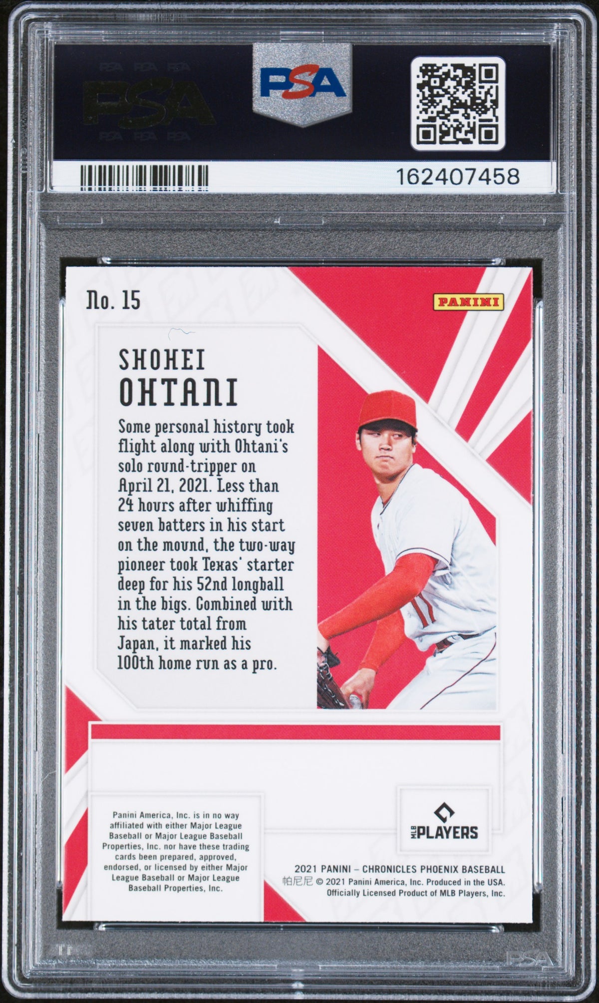 2021 Panini Chronicles Phoenix Shohei Ohtani #15 Holo PSA 9