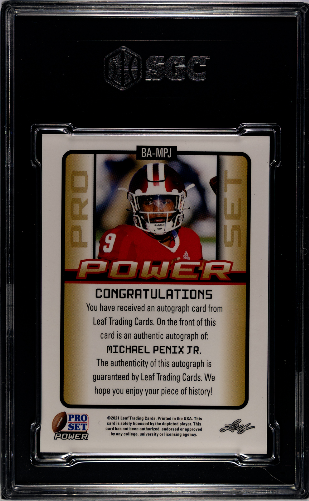 2021 Leaf Pro Set Power Michael Penix JR. #BA-MPJ Autograph SGC 9