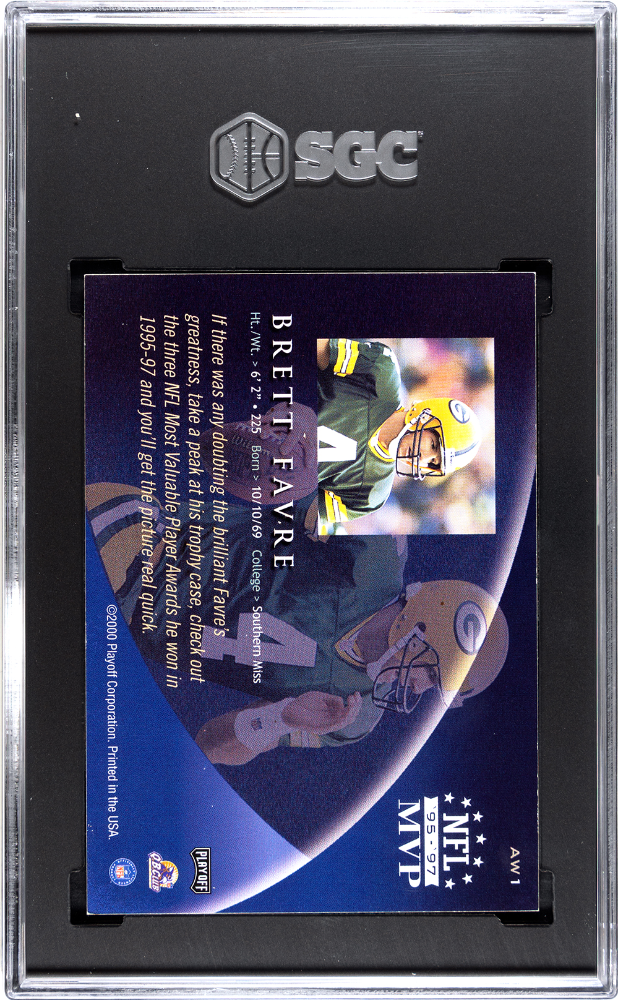 2000 Playoff Prestige Brett Favre #AW1 Award Winning Sigs. SGC 8 Auto 10